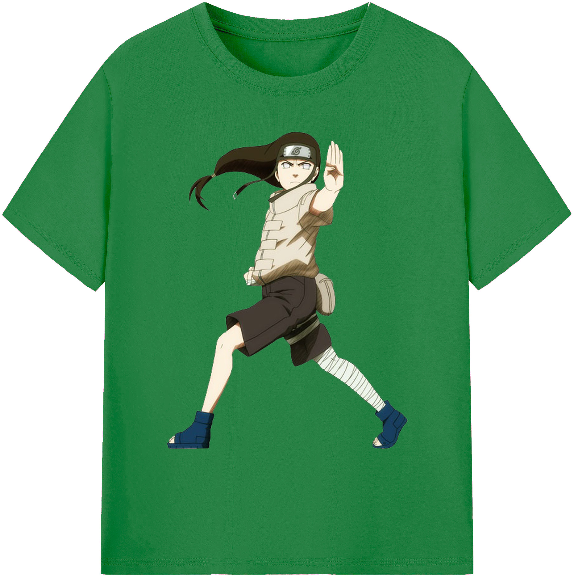 （画像用） NARUTO -ナルト- 日向ネジ Hyūga Neji 綿100％ メンズ半袖Tシャツ｜肌触りやわらか＆通気性