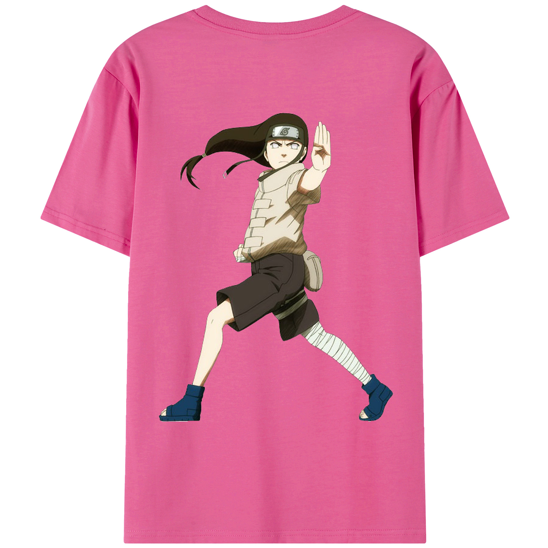 （画像用） NARUTO -ナルト- 日向ネジ Hyūga Neji レディース半袖Tシャツ(バックプリント)