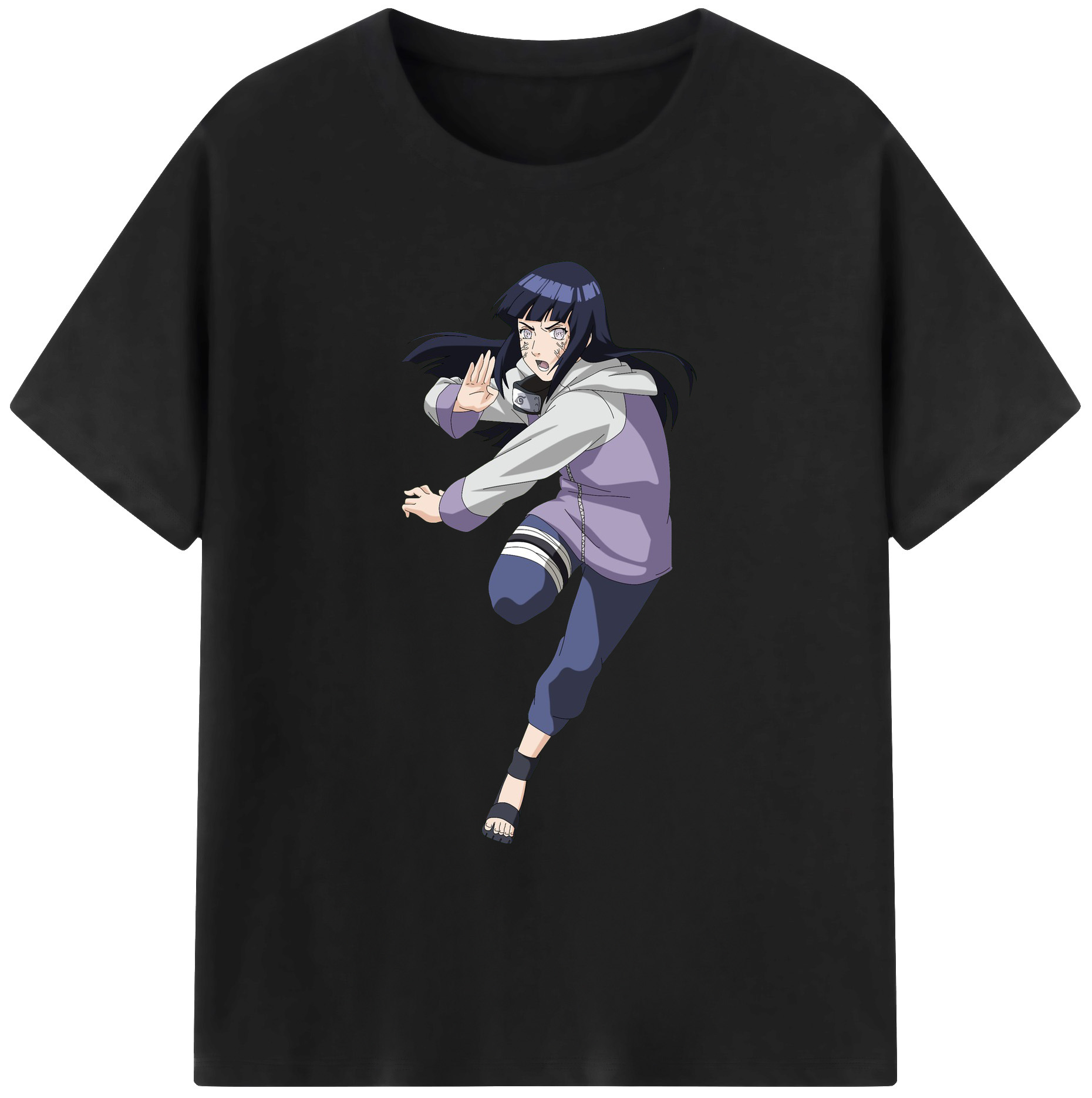 （画像用） NARUTO -ナルト- 日向ヒナタ Hyūga Hinata 綿100％ メンズ半袖Tシャツ｜肌触りやわらか＆通気性