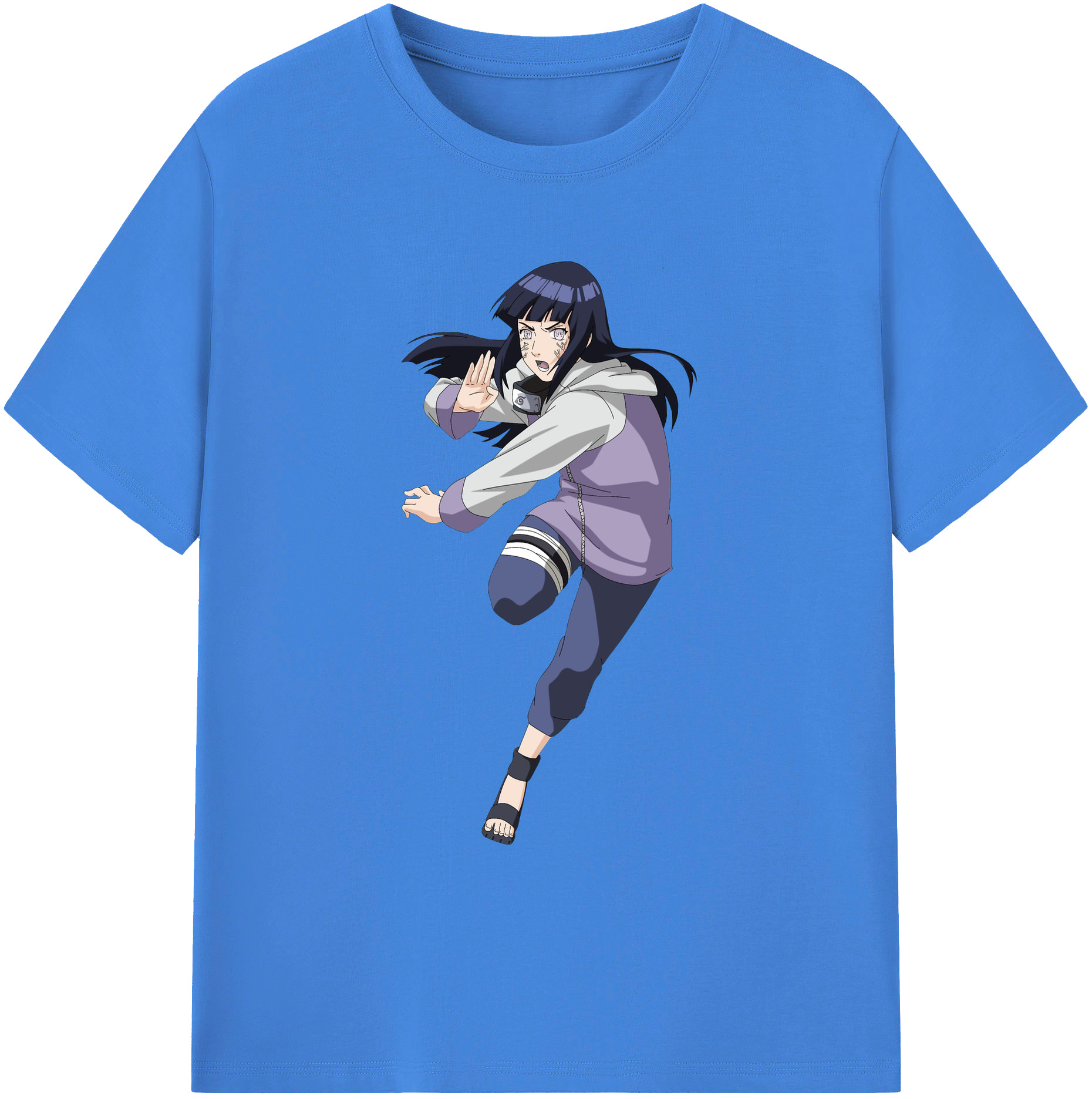 （画像用） NARUTO -ナルト- 日向ヒナタ Hyūga Hinata 綿100％ メンズ半袖Tシャツ｜肌触りやわらか＆通気性