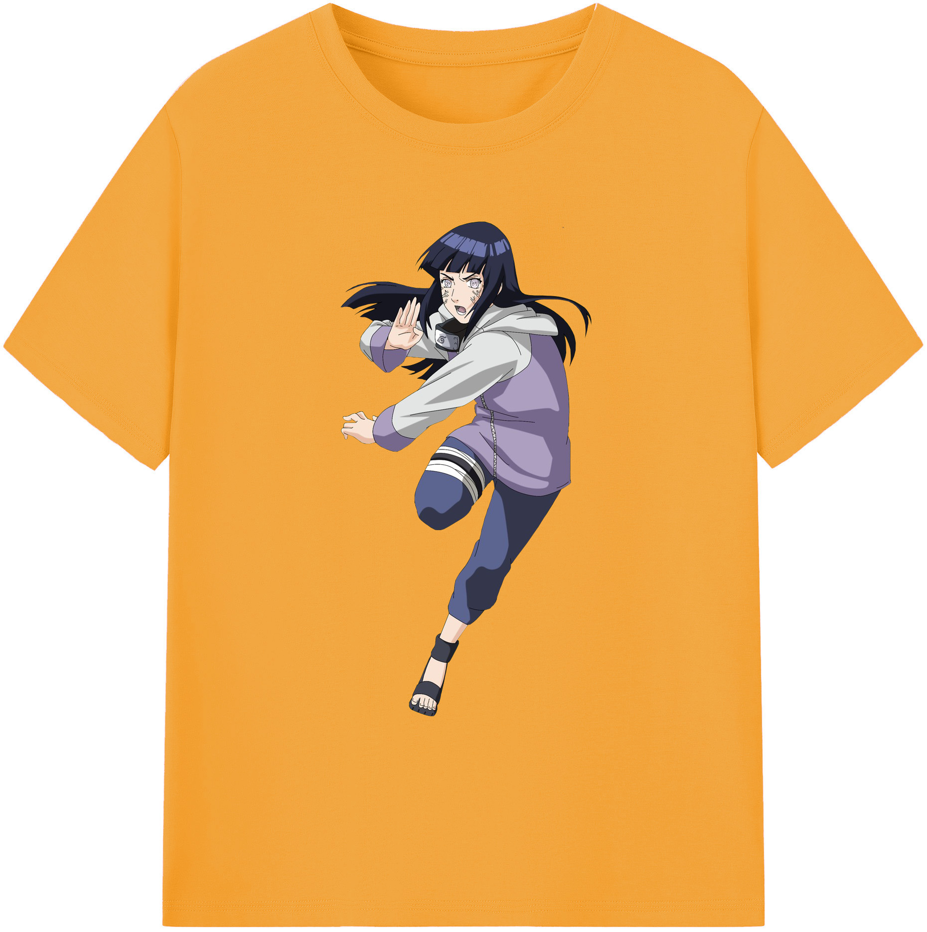 （画像用） NARUTO -ナルト- 日向ヒナタ Hyūga Hinata 綿100％ メンズ半袖Tシャツ｜肌触りやわらか＆通気性