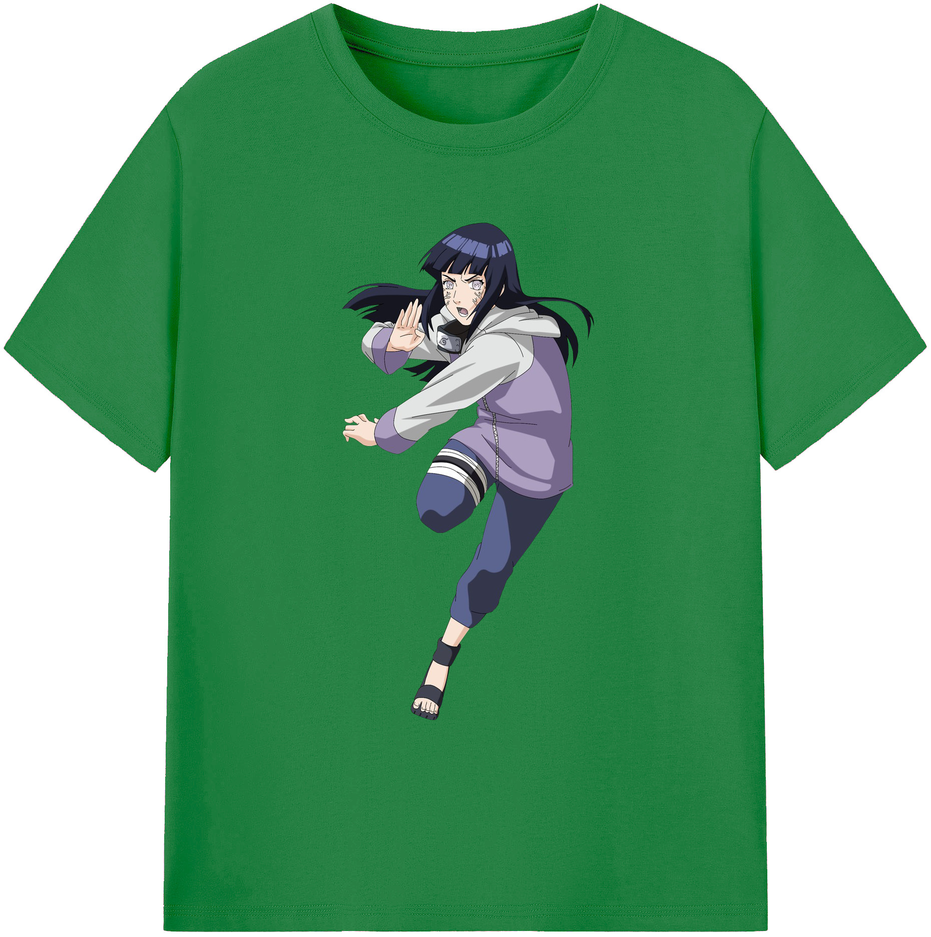 （画像用） NARUTO -ナルト- 日向ヒナタ Hyūga Hinata 綿100％ メンズ半袖Tシャツ｜肌触りやわらか＆通気性