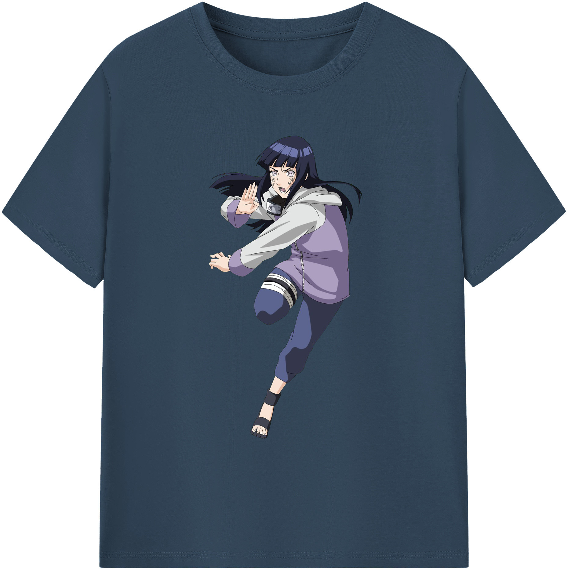 （画像用） NARUTO -ナルト- 日向ヒナタ Hyūga Hinata 綿100％ メンズ半袖Tシャツ｜肌触りやわらか＆通気性