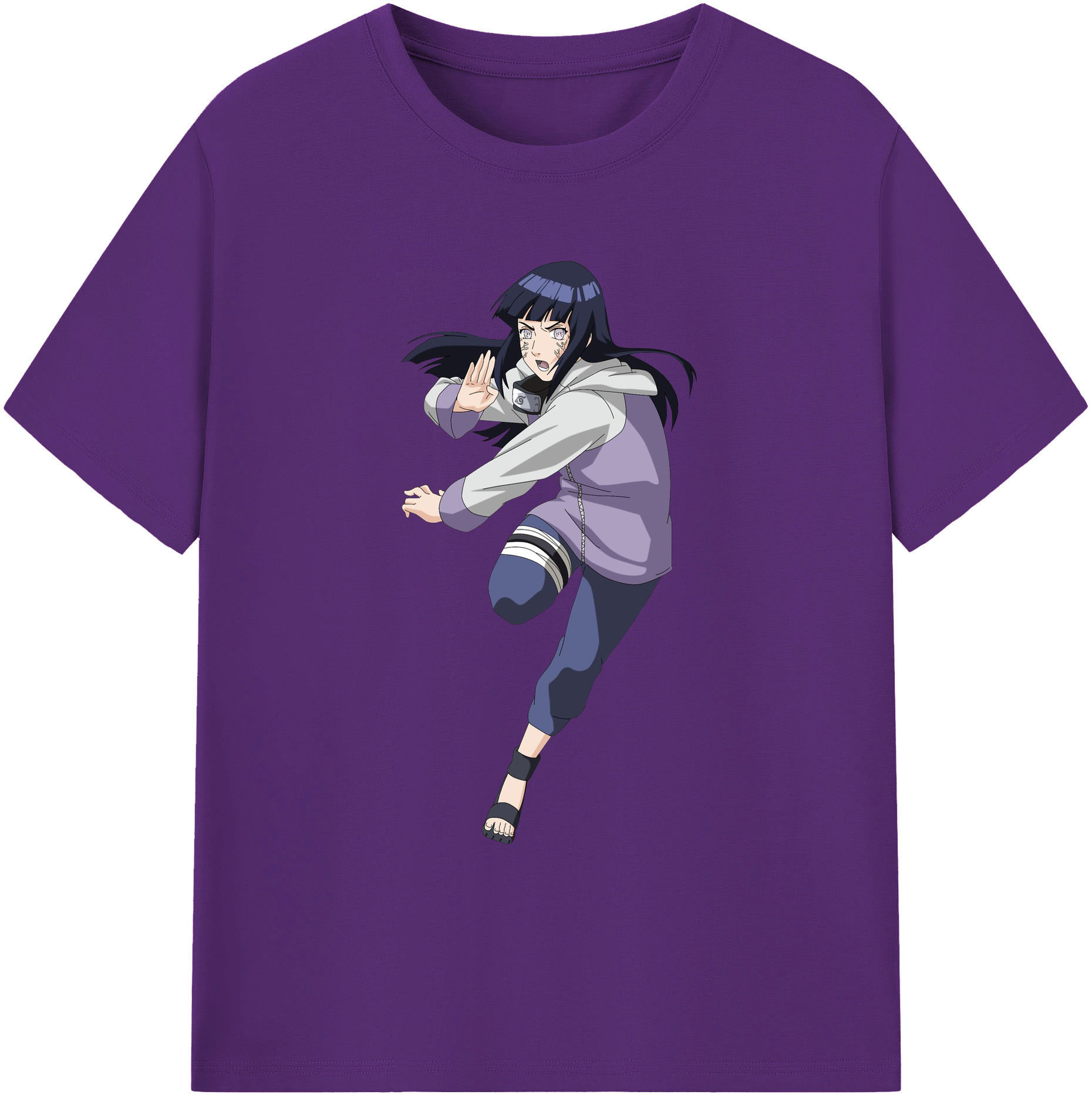 （画像用） NARUTO -ナルト- 日向ヒナタ Hyūga Hinata 綿100％ メンズ半袖Tシャツ｜肌触りやわらか＆通気性