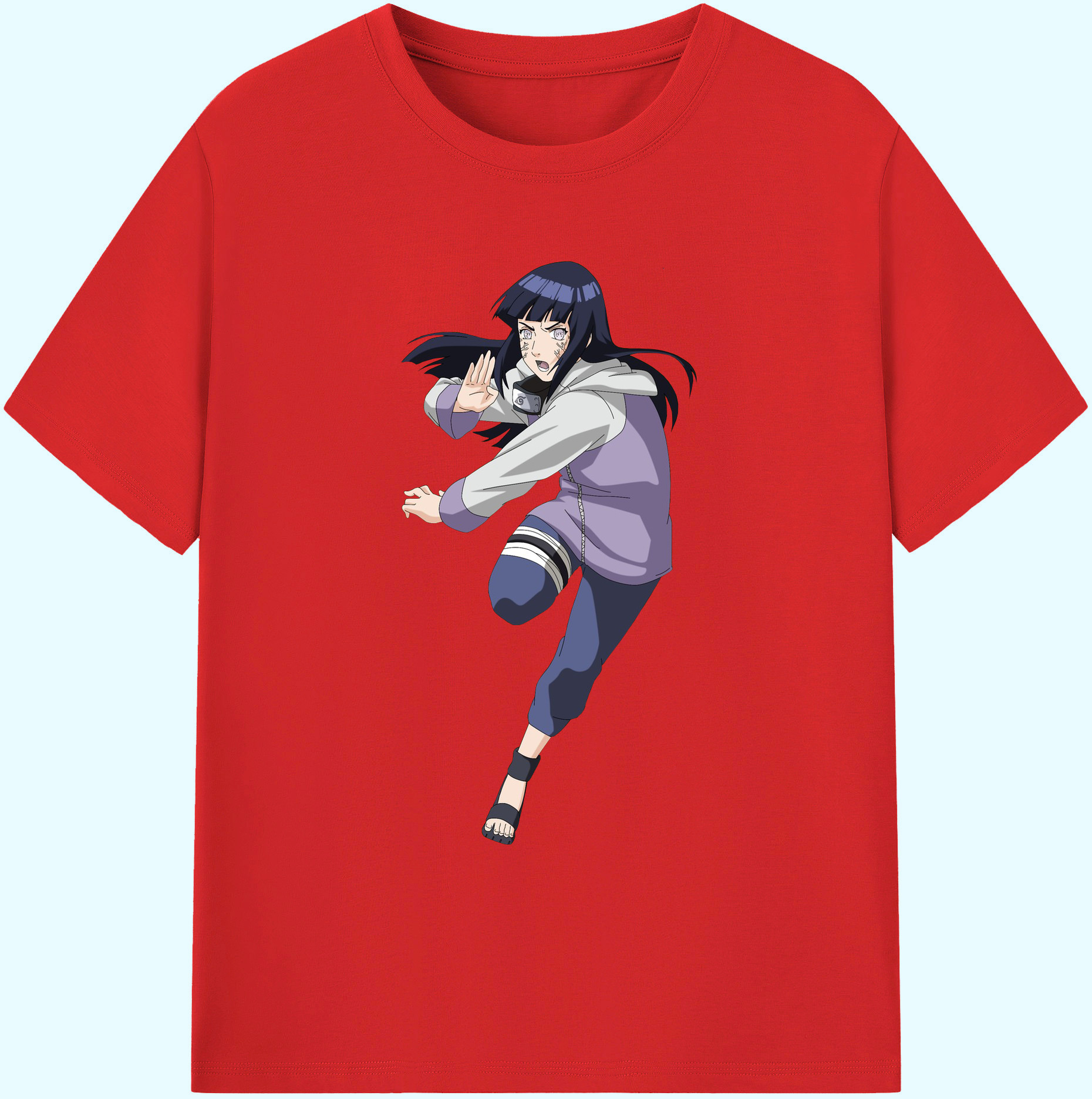 （画像用） NARUTO -ナルト- 日向ヒナタ Hyūga Hinata 綿100％ メンズ半袖Tシャツ｜肌触りやわらか＆通気性