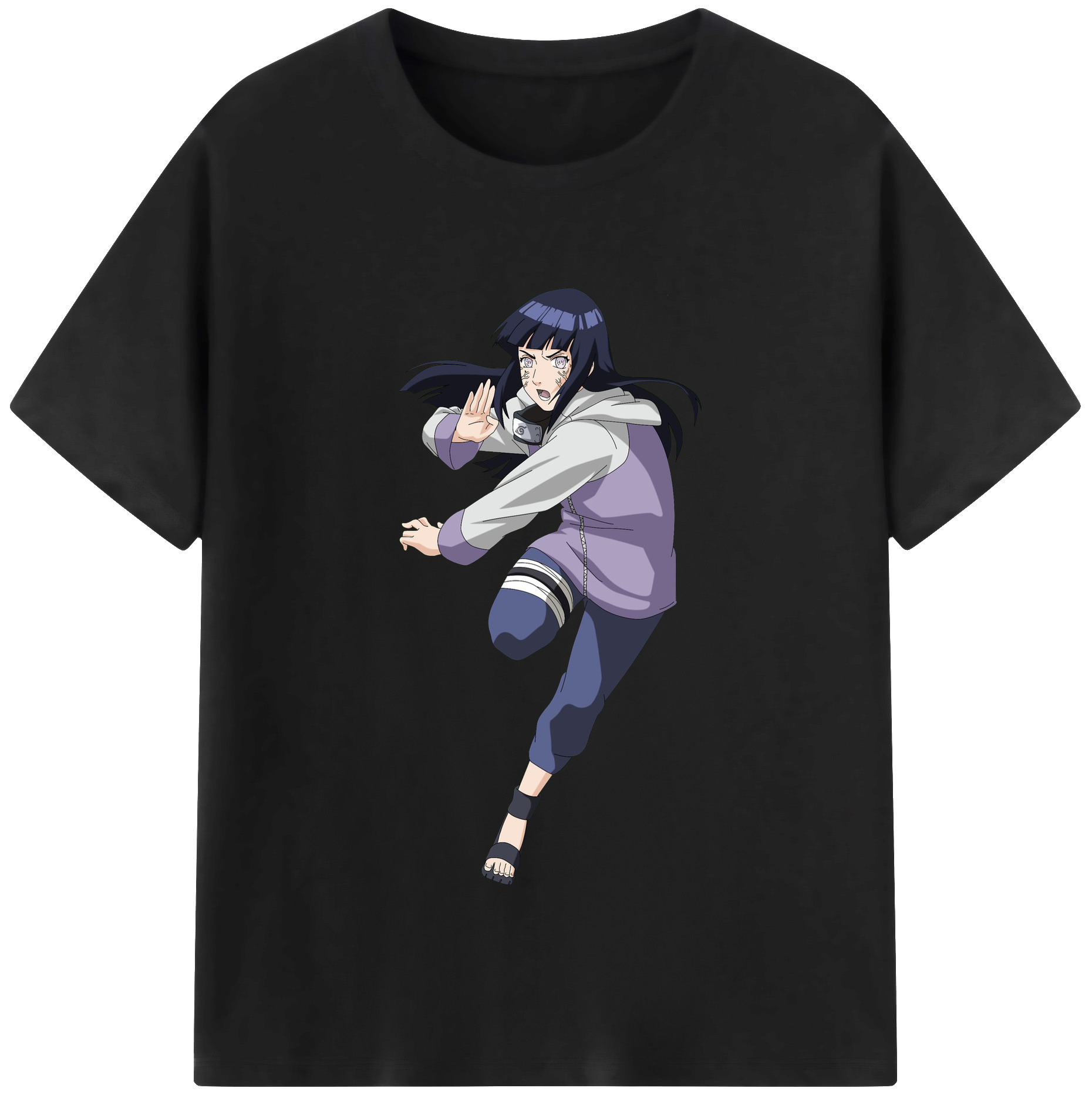 （画像用） NARUTO -ナルト- 日向ヒナタ Hyūga Hinata レディースカジュアルプリントTシャツ（綿100％）