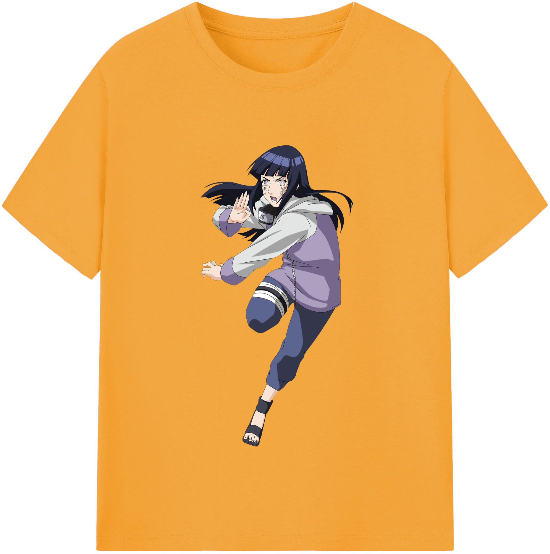 （画像用） NARUTO -ナルト- 日向ヒナタ Hyūga Hinata レディースカジュアルプリントTシャツ（綿100％）