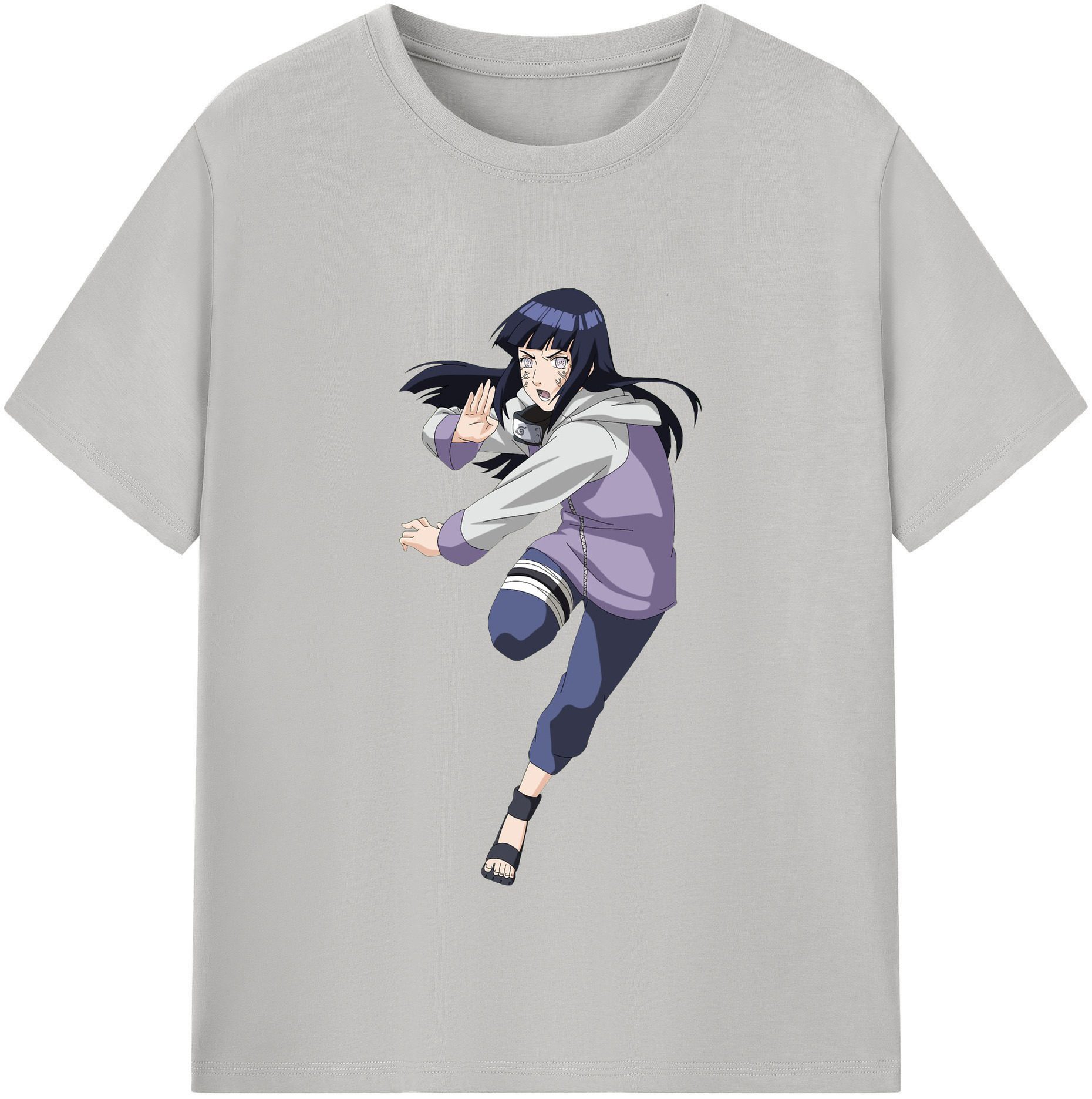 （画像用） NARUTO -ナルト- 日向ヒナタ Hyūga Hinata レディースカジュアルプリントTシャツ（綿100％）