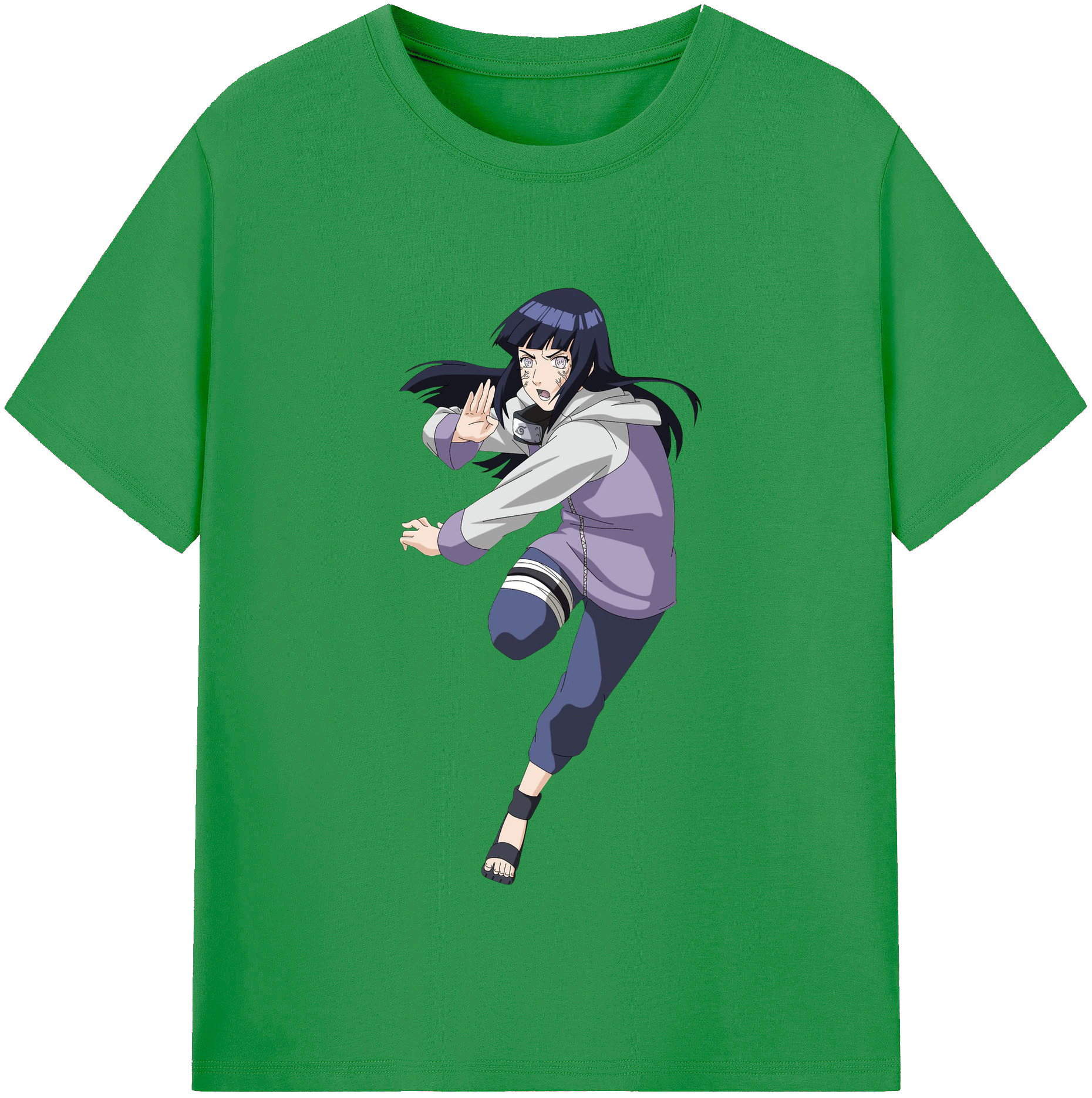 （画像用） NARUTO -ナルト- 日向ヒナタ Hyūga Hinata レディースカジュアルプリントTシャツ（綿100％）