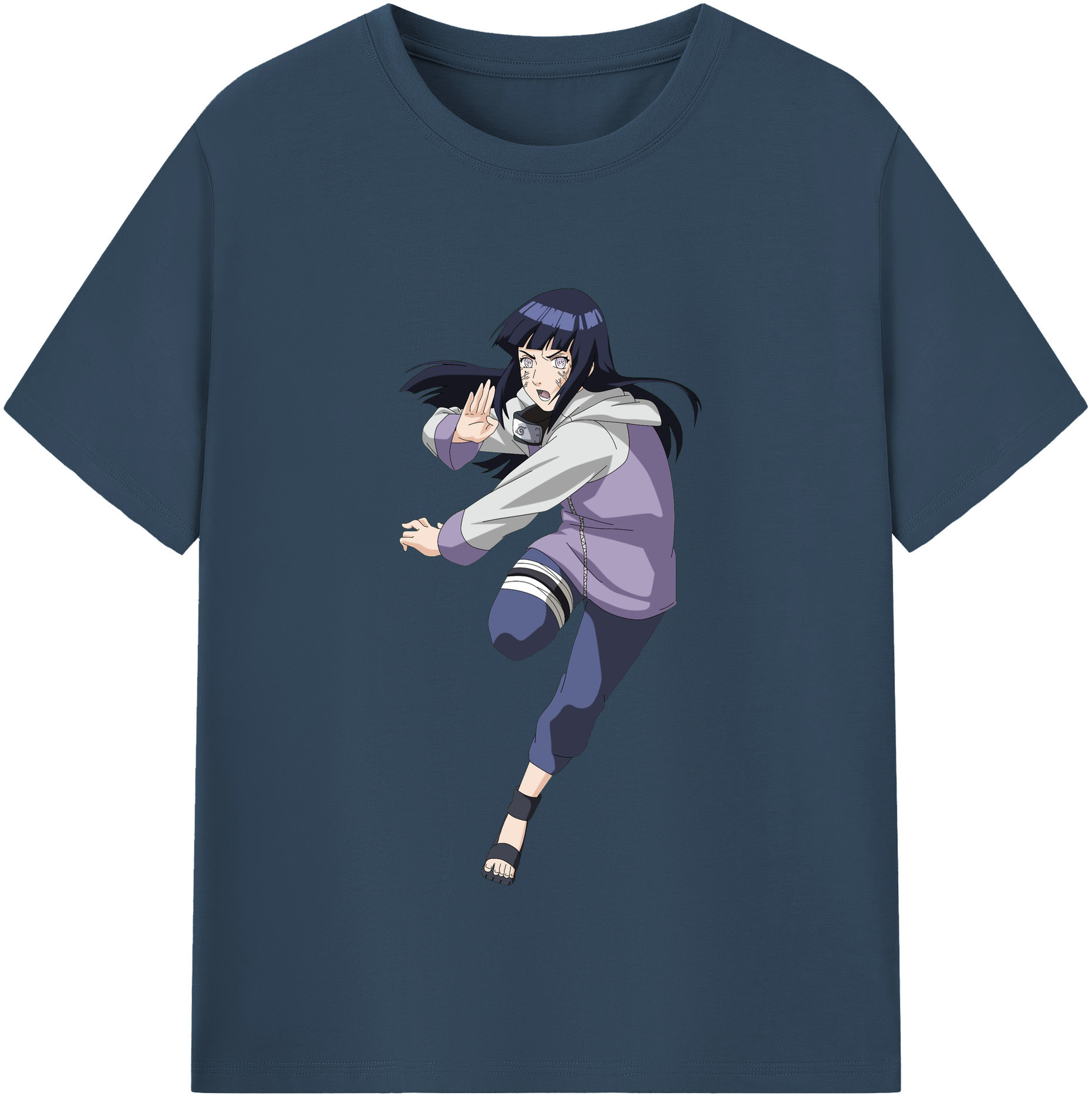 （画像用） NARUTO -ナルト- 日向ヒナタ Hyūga Hinata レディースカジュアルプリントTシャツ（綿100％）