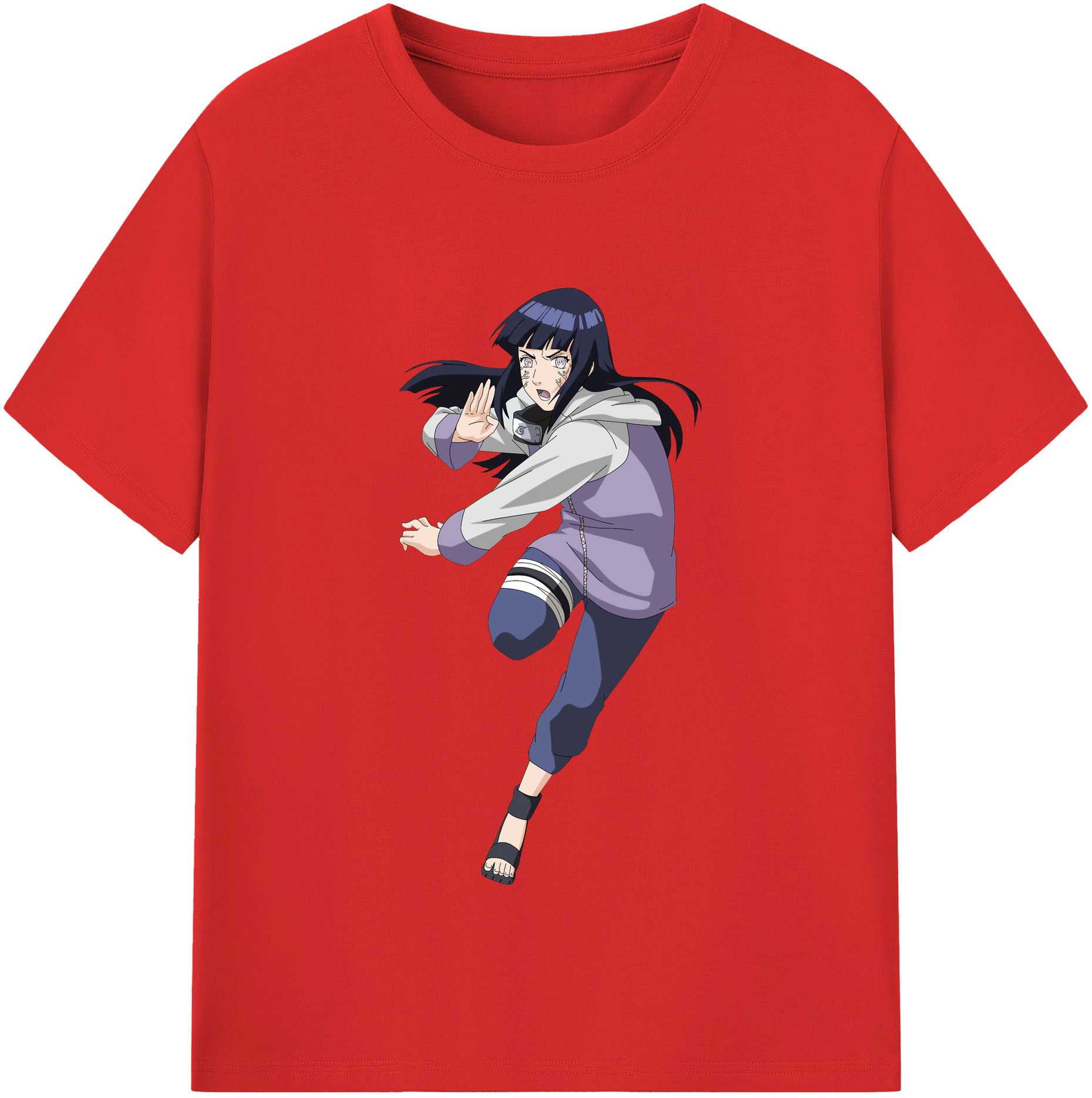 （画像用） NARUTO -ナルト- 日向ヒナタ Hyūga Hinata レディースカジュアルプリントTシャツ（綿100％）