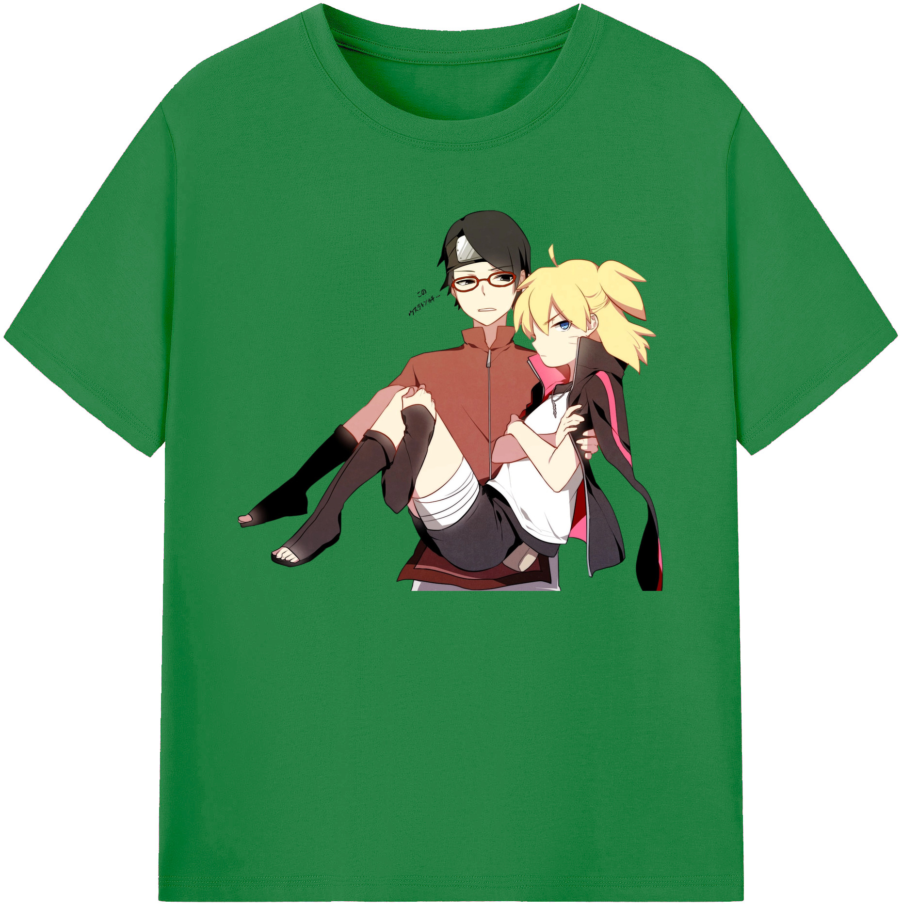 （画像用） NARUTO -ナルト- うちは サラダ Uchiha Sarada 綿100％ メンズ半袖Tシャツ｜肌触りやわらか＆通気性