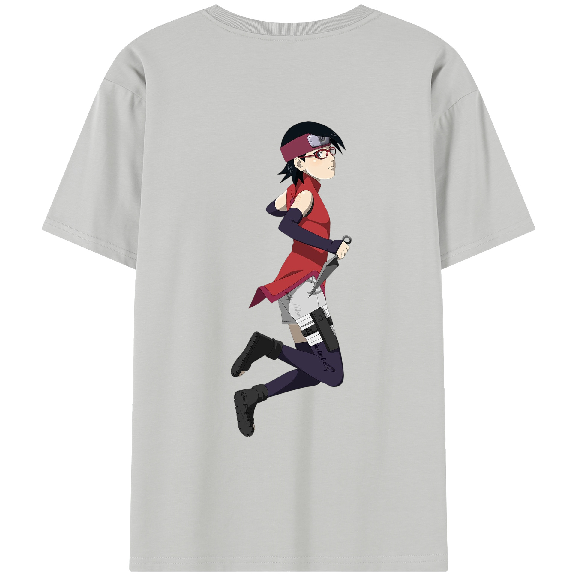 （画像用） NARUTO -ナルト- うちは サラダ Uchiha Sarada レディース半袖Tシャツ(バックプリント)