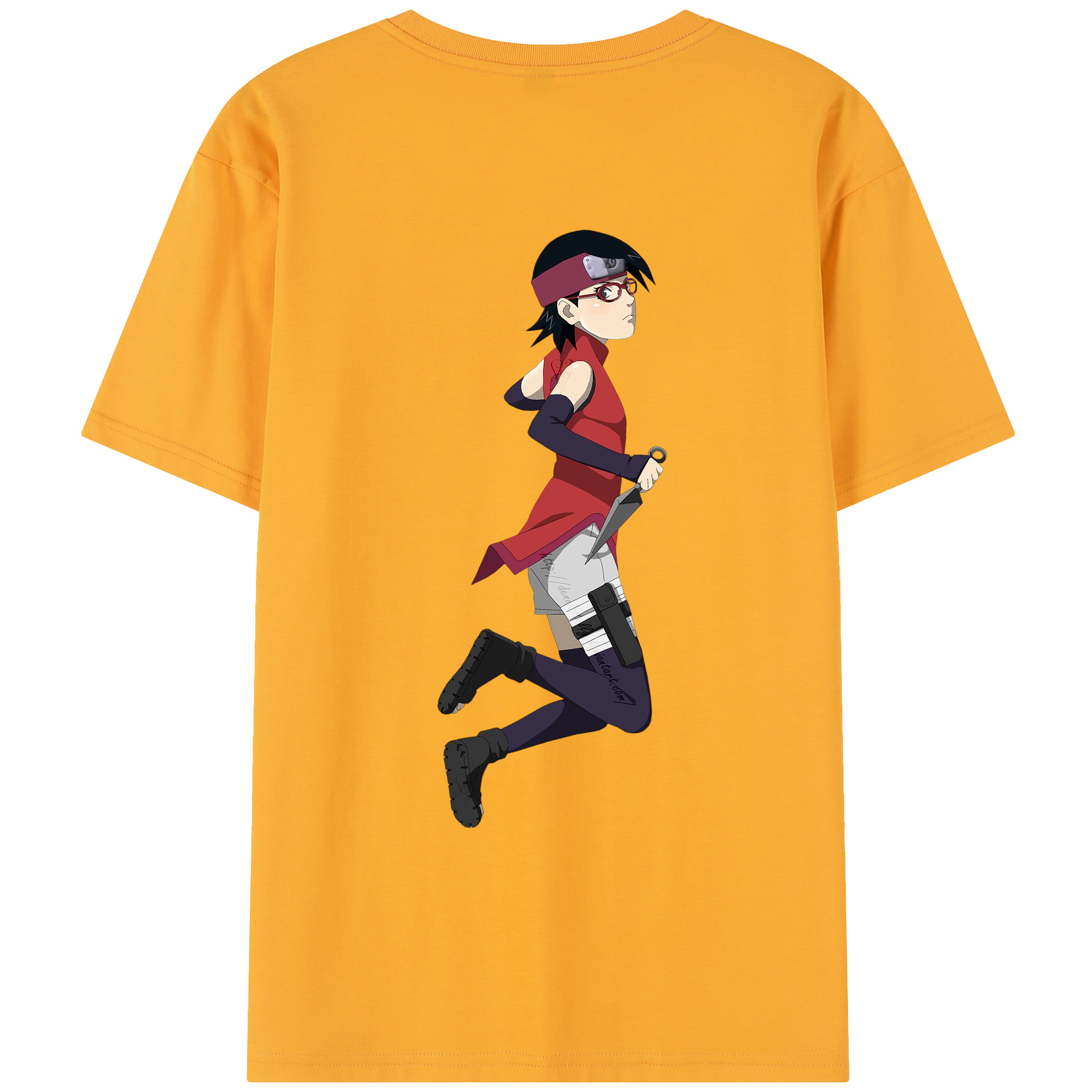 （画像用） NARUTO -ナルト- うちは サラダ Uchiha Sarada レディース半袖Tシャツ(バックプリント)