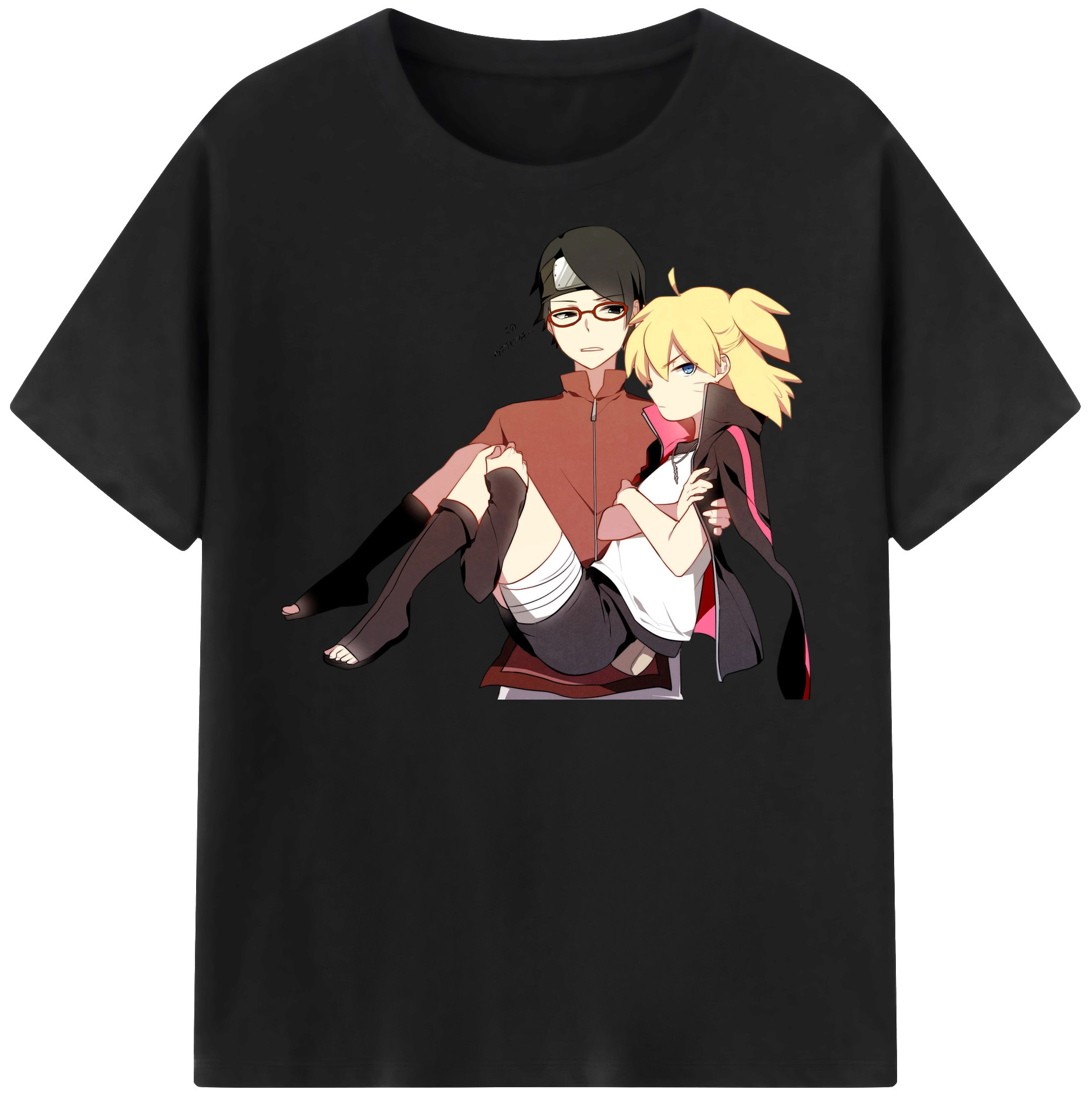 （画像用） NARUTO -ナルト- うちは サラダ Uchiha Sarada レディースカジュアルプリントTシャツ（綿100％）