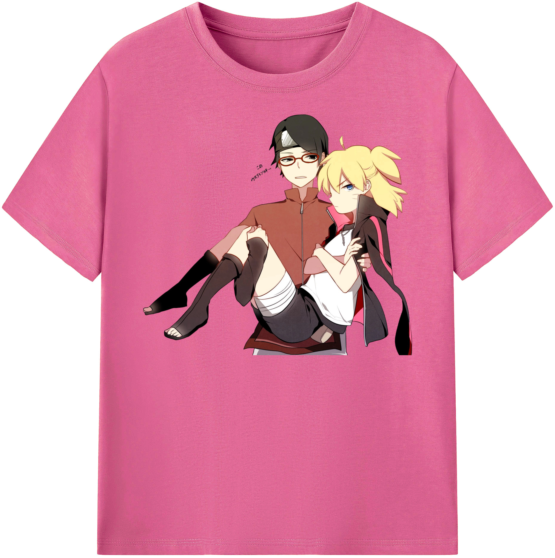 （画像用） NARUTO -ナルト- うちは サラダ Uchiha Sarada レディースカジュアルプリントTシャツ（綿100％）
