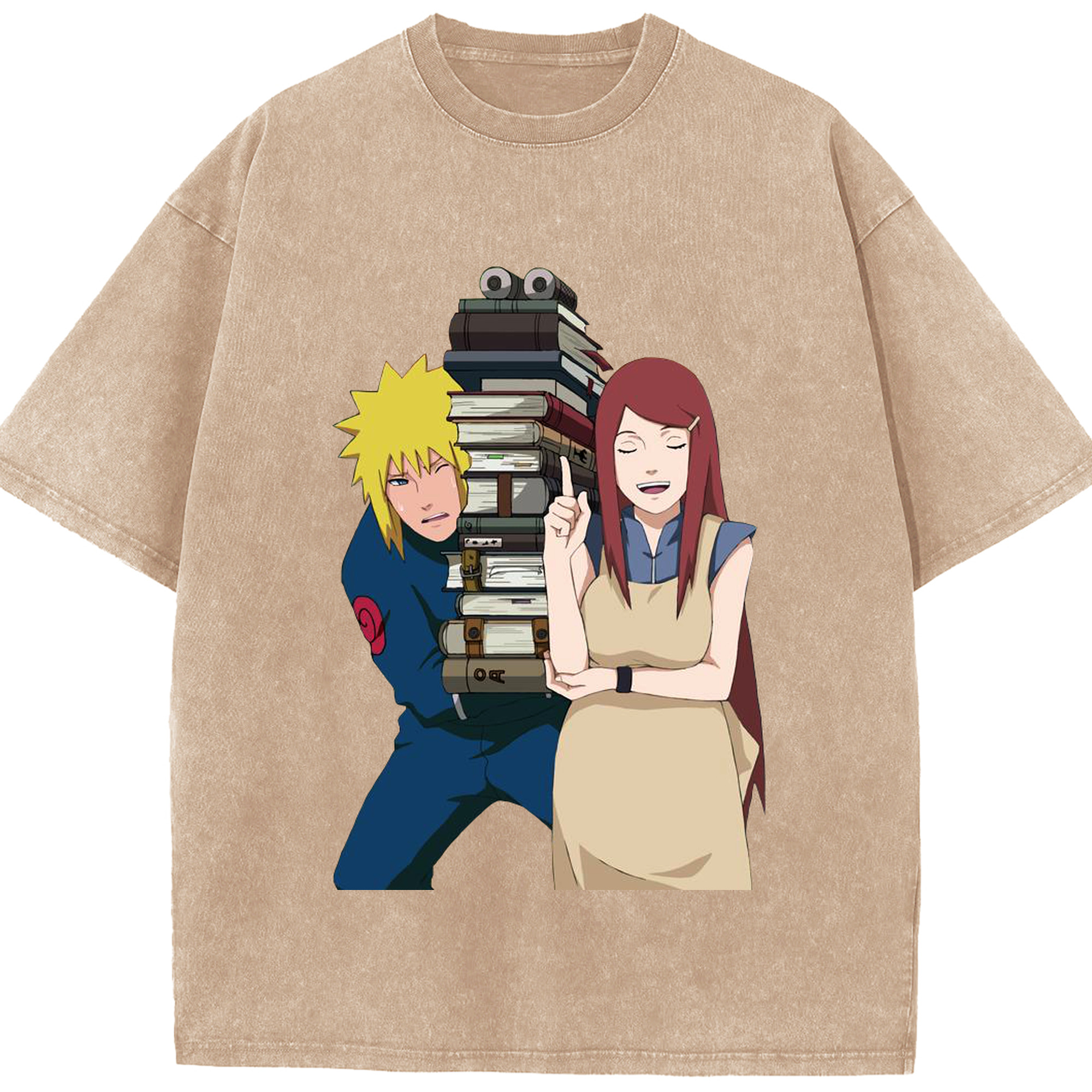 （画像用） NARUTO -ナルト- 波風 ミナト Namikaze Minato 綿100% ヴィンテージ風 半袖Tシャツ（フロントプリント）