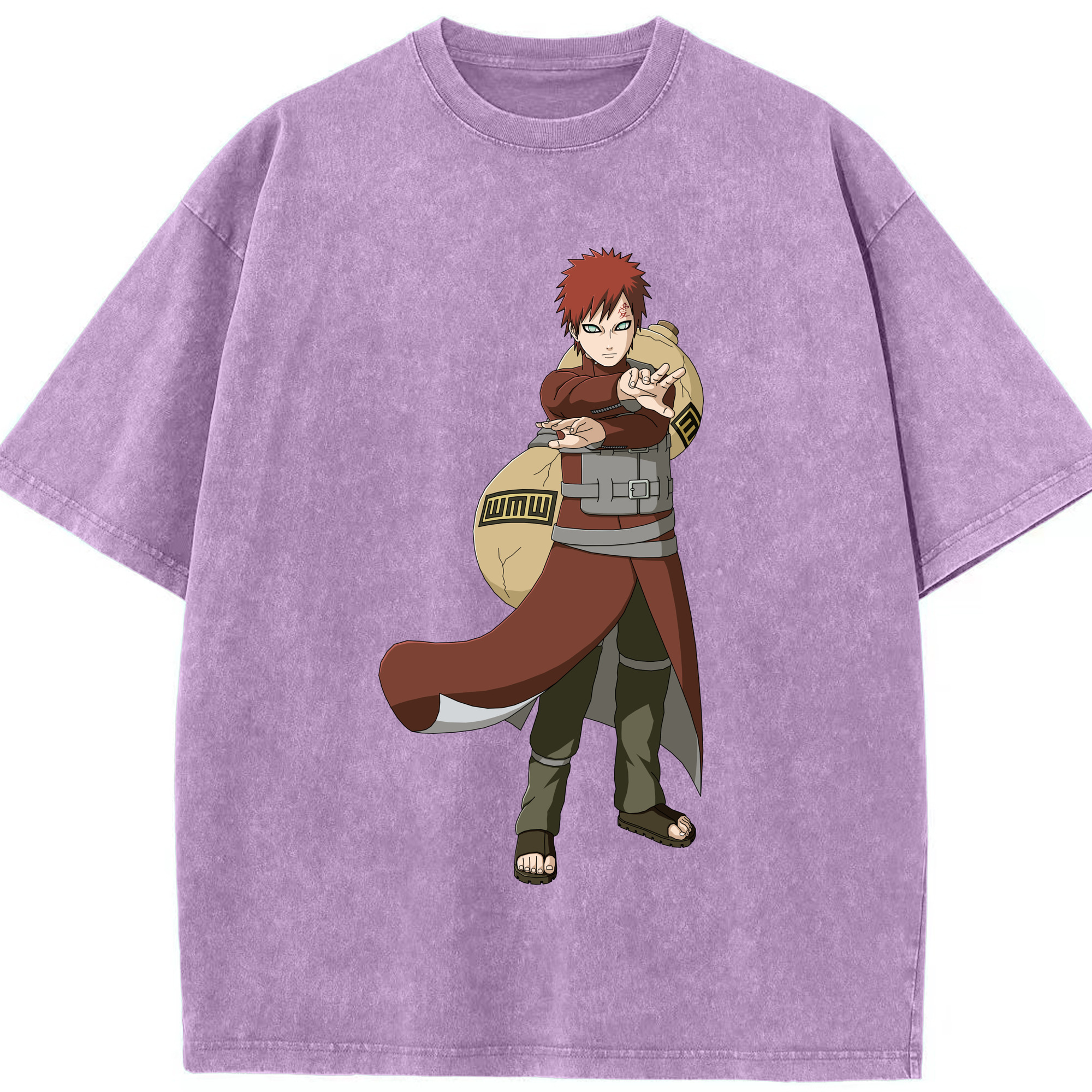 （画像用） NARUTO -ナルト- ガアラ Gaara 綿100% ヴィンテージ風 半袖Tシャツ（フロントプリント）