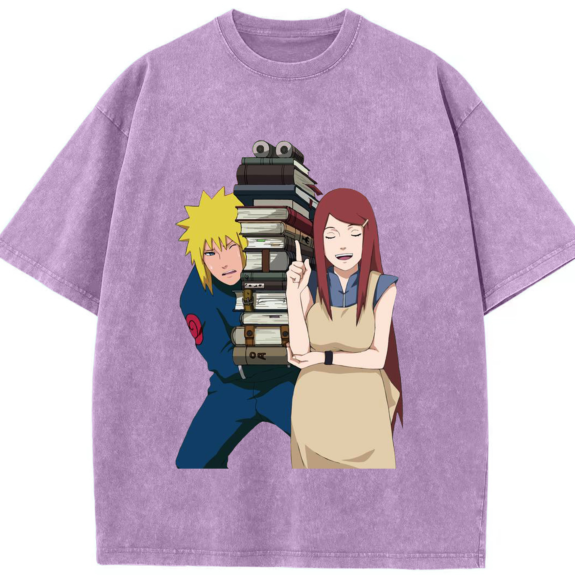 （画像用） NARUTO -ナルト- 波風 ミナト Namikaze Minato 綿100% ヴィンテージ風 半袖Tシャツ（フロントプリント）