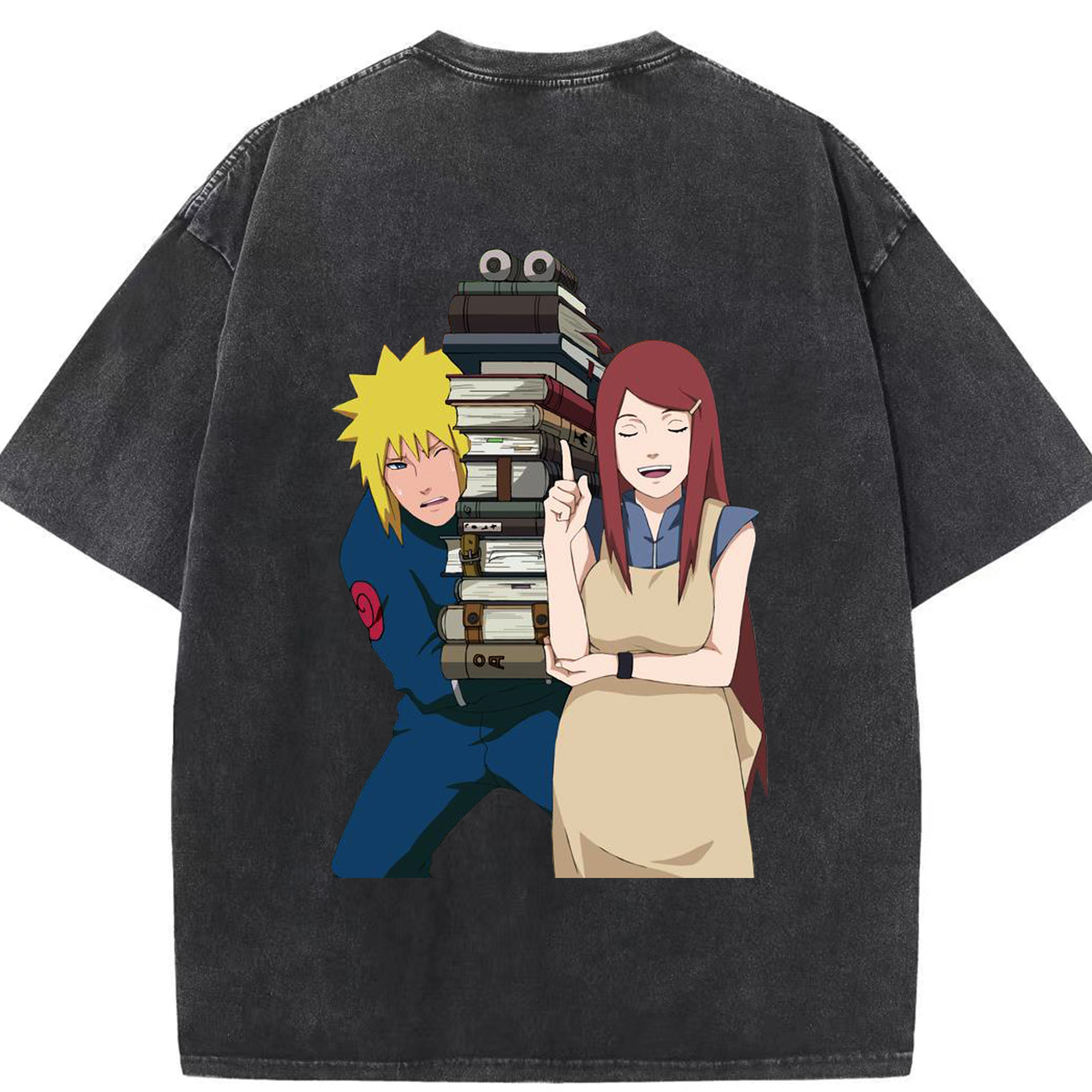 （画像用） NARUTO -ナルト- 波風 ミナト Namikaze Minato 綿100% ヴィンテージ風 半袖Tシャツ（背面プリント）