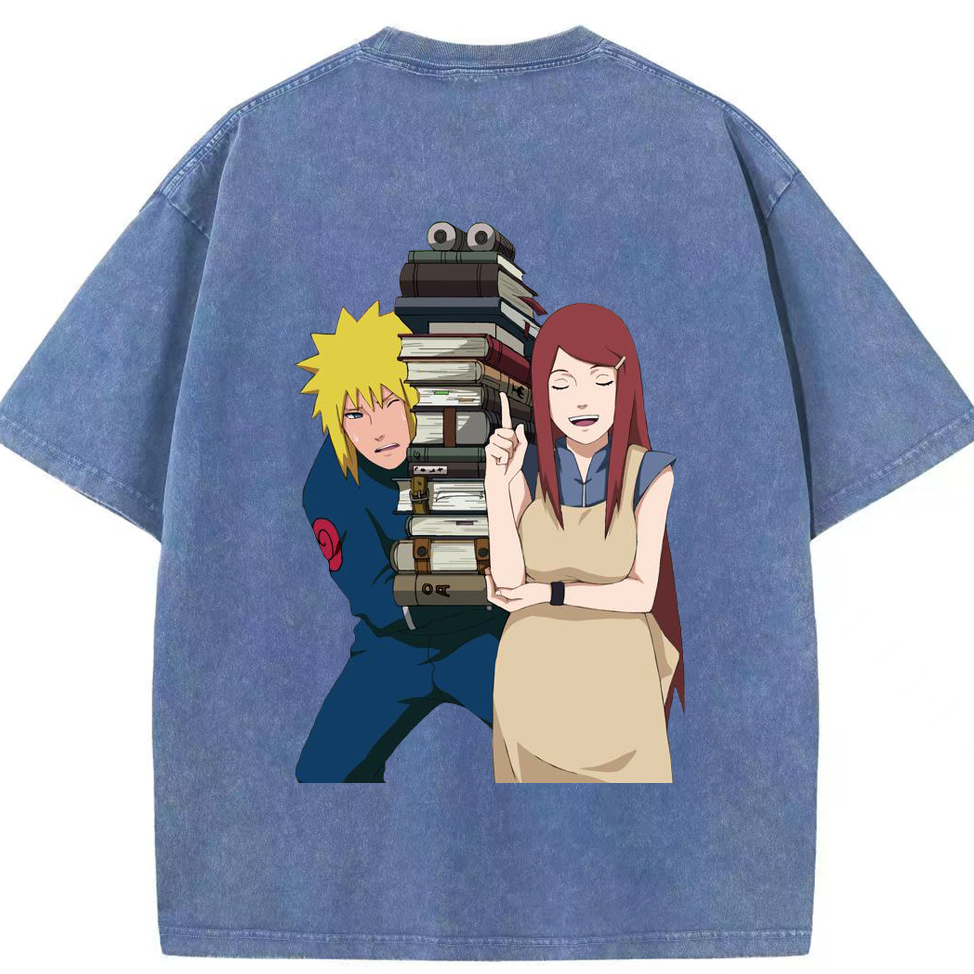（画像用） NARUTO -ナルト- 波風 ミナト Namikaze Minato 綿100% ヴィンテージ風 半袖Tシャツ（背面プリント）