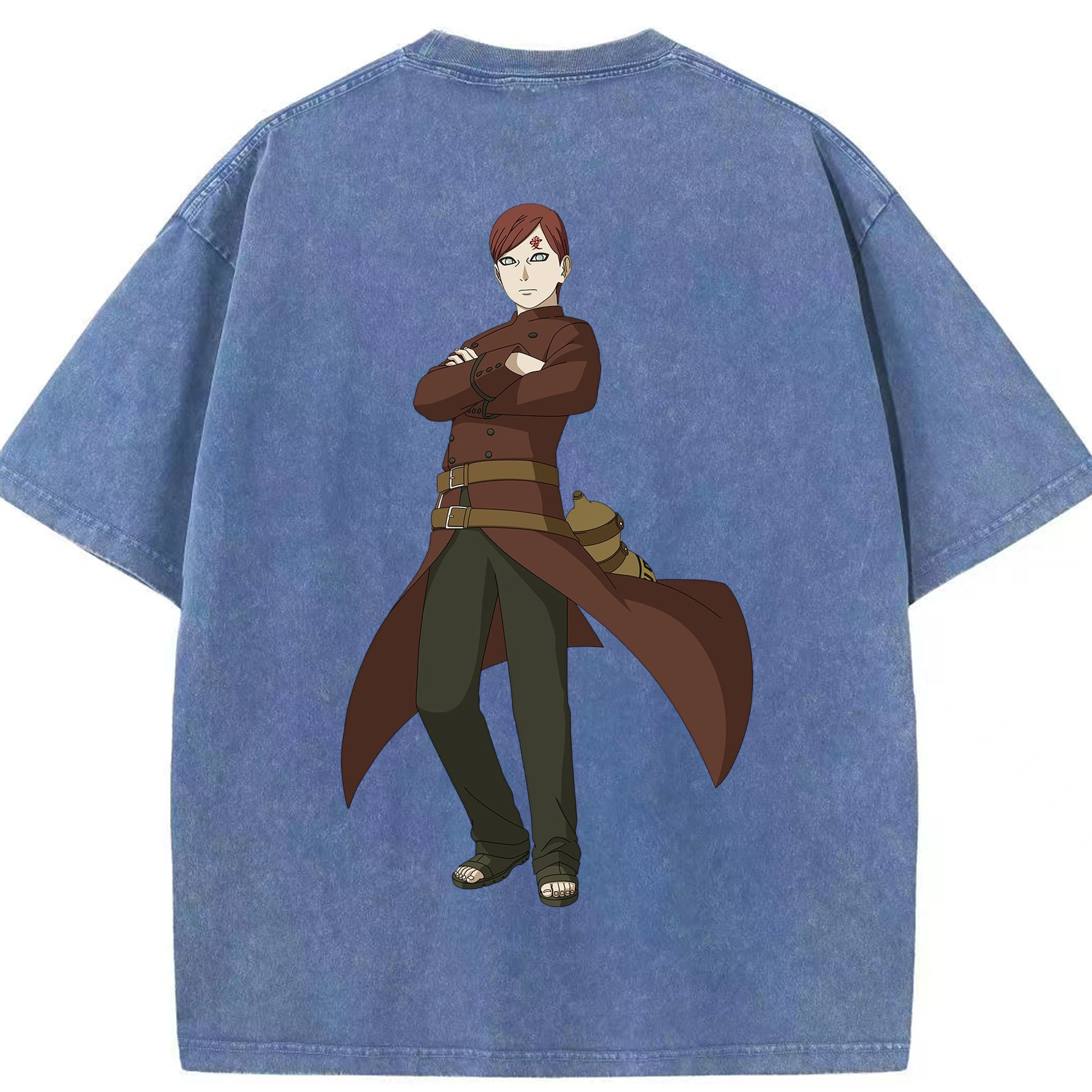 （画像用） NARUTO -ナルト- ガアラ Gaara 綿100% ヴィンテージ風 半袖Tシャツ（背面プリント）