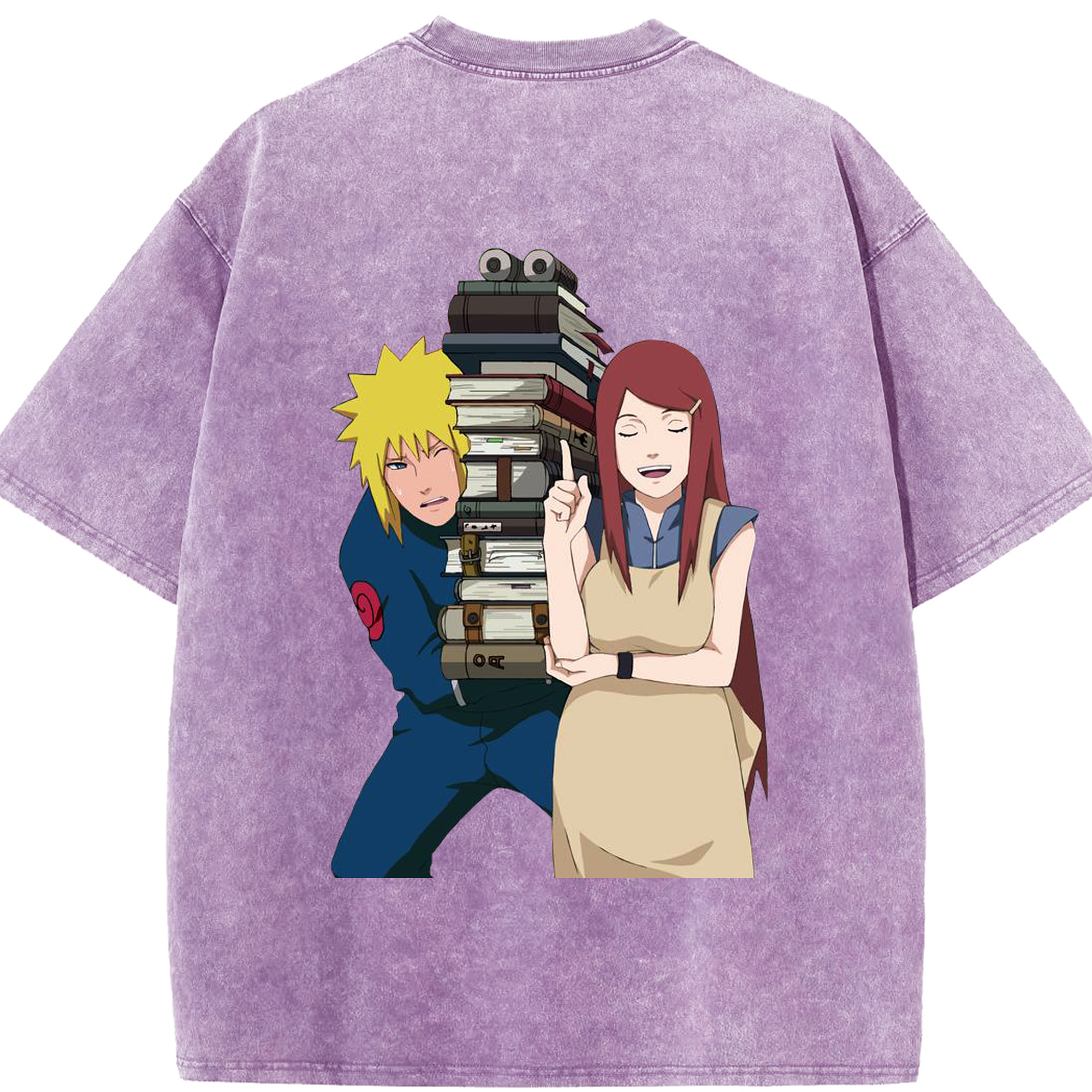 （画像用） NARUTO -ナルト- 波風 ミナト Namikaze Minato 綿100% ヴィンテージ風 半袖Tシャツ（背面プリント）