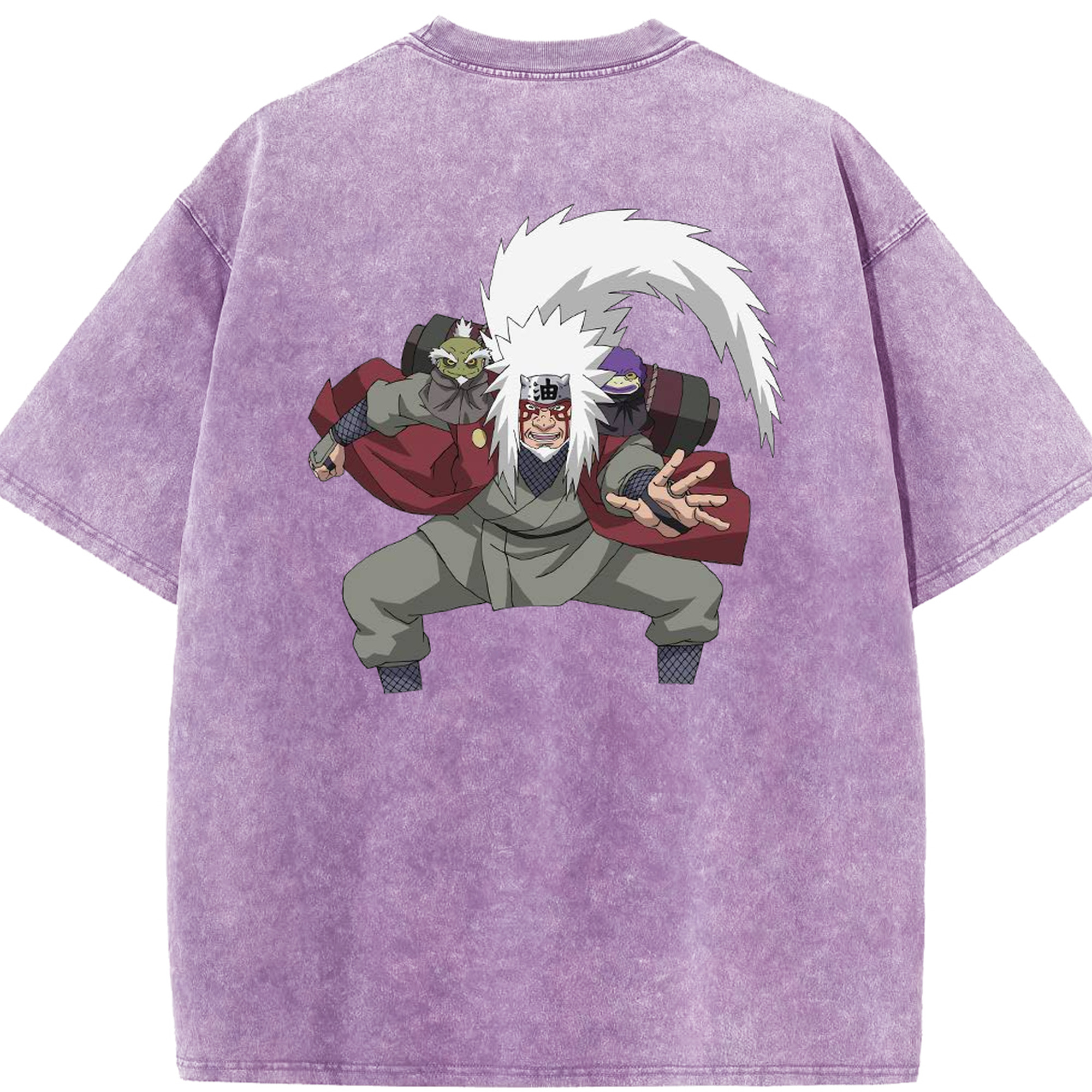 （画像用） NARUTO -ナルト- 自来也（じらいや） Jiraiya 綿100% ヴィンテージ風 半袖Tシャツ（背面プリント）
