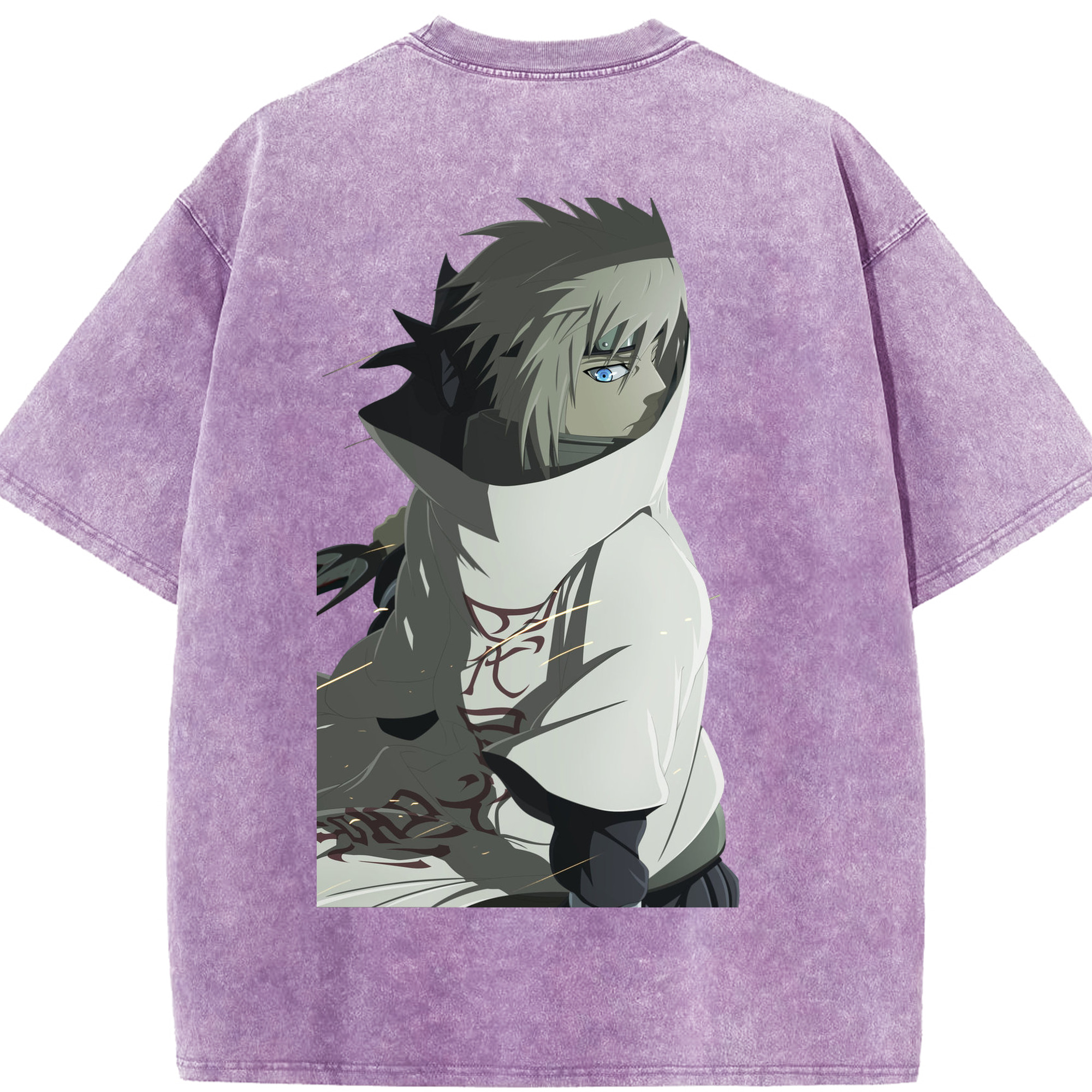 （画像用） NARUTO -ナルト- 波風 ミナト Namikaze Minato 綿100% ヴィンテージ風 半袖Tシャツ（背面プリント）