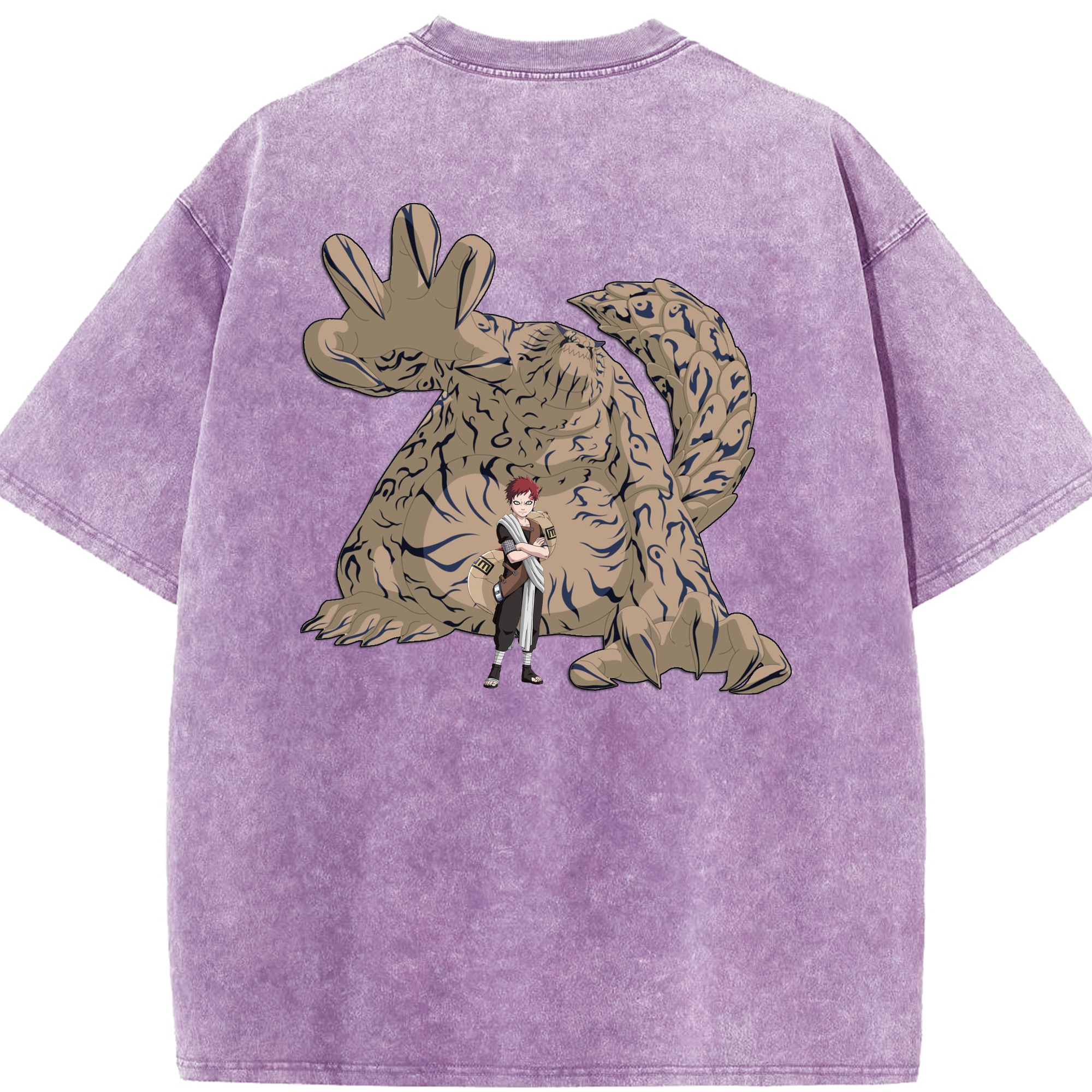 （画像用） NARUTO -ナルト- ガアラ Gaara 綿100% ヴィンテージ風 半袖Tシャツ（背面プリント）