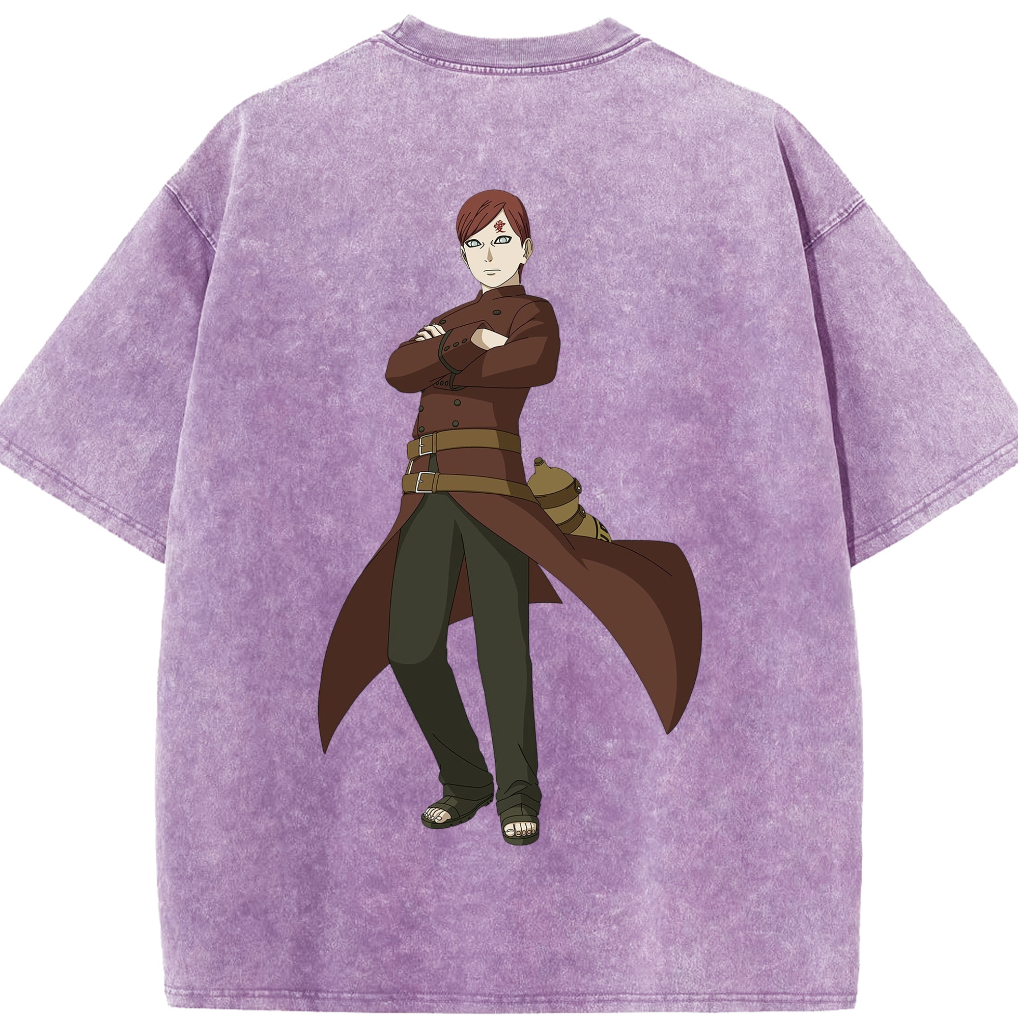 （画像用） NARUTO -ナルト- ガアラ Gaara 綿100% ヴィンテージ風 半袖Tシャツ（背面プリント）