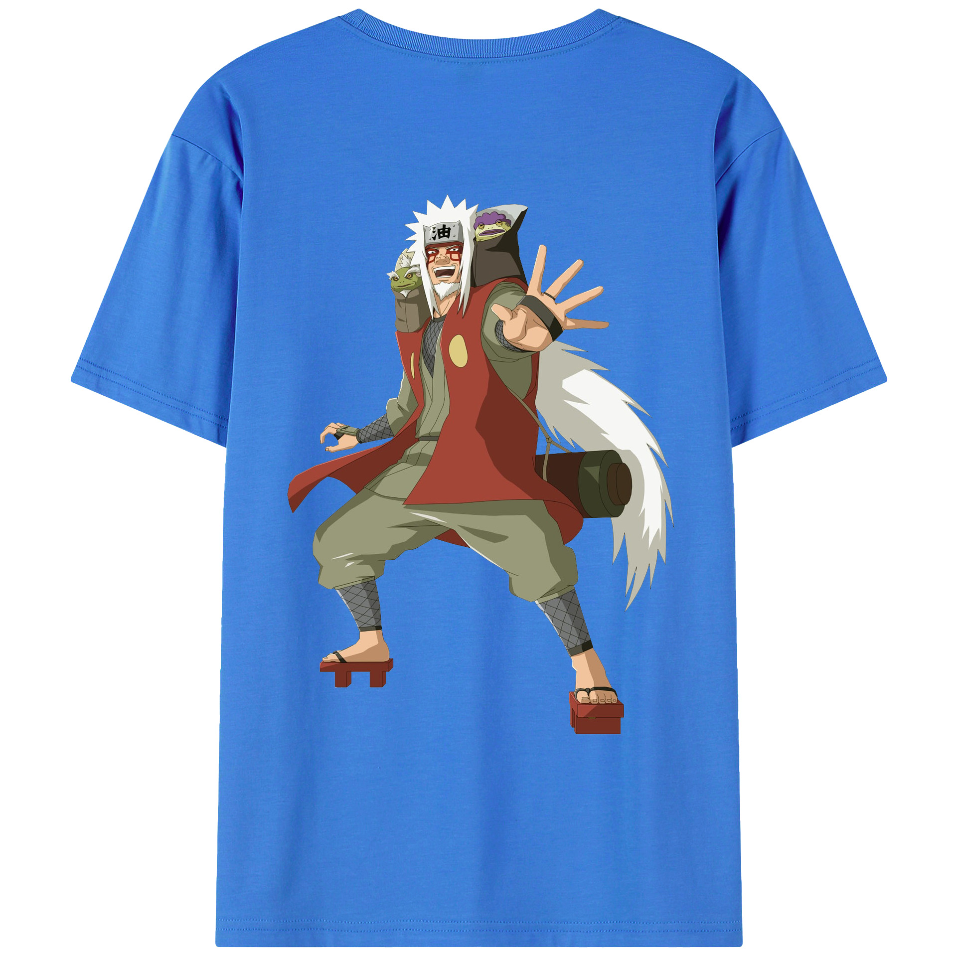（画像用） NARUTO -ナルト- 自来也（じらいや） Jiraiya 綿100％ メンズ半袖Tシャツ（バックプリント） 通気性