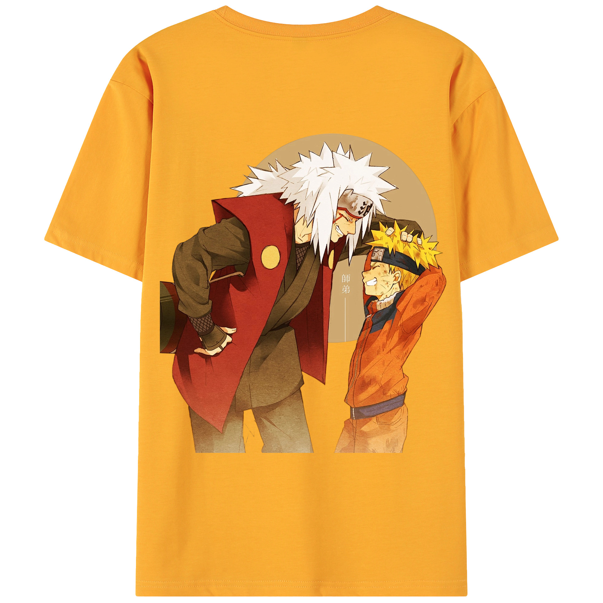 （画像用） NARUTO -ナルト- 自来也（じらいや） Jiraiya 綿100％ メンズ半袖Tシャツ（バックプリント） 通気性