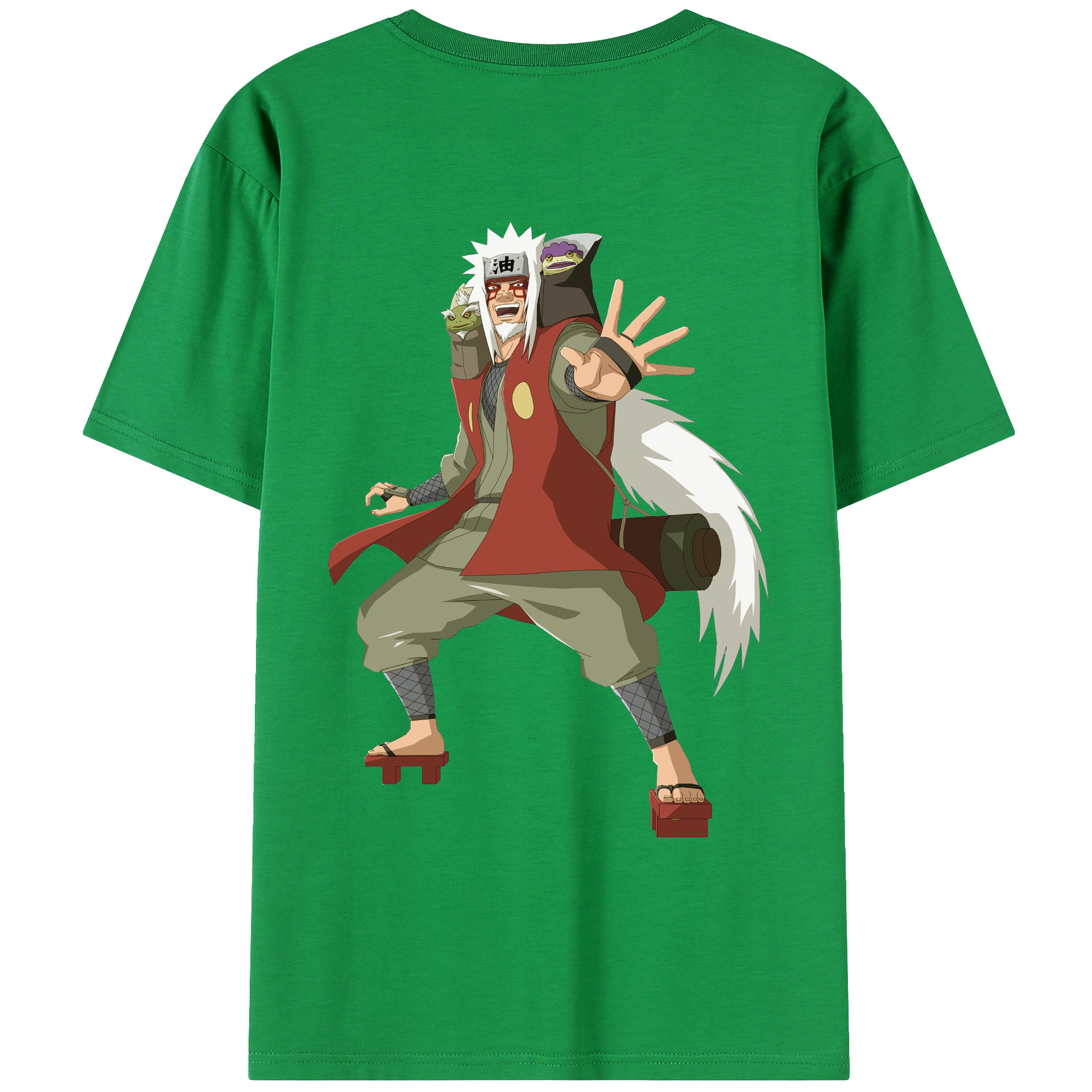（画像用） NARUTO -ナルト- 自来也（じらいや） Jiraiya 綿100％ メンズ半袖Tシャツ（バックプリント） 通気性