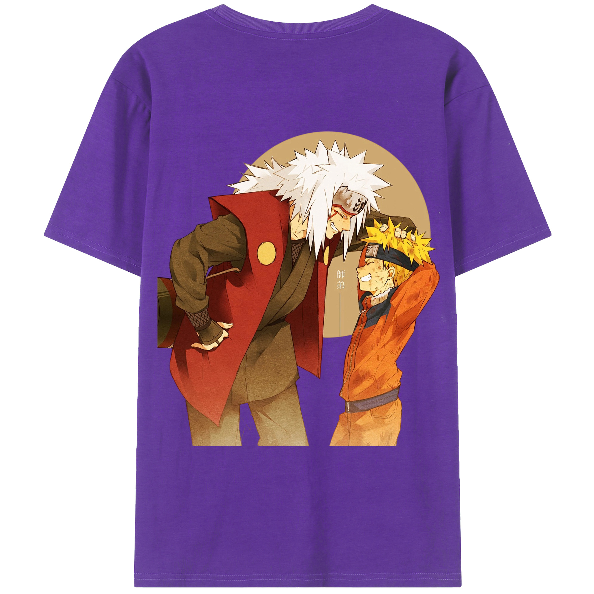 （画像用） NARUTO -ナルト- 自来也（じらいや） Jiraiya 綿100％ メンズ半袖Tシャツ（バックプリント） 通気性