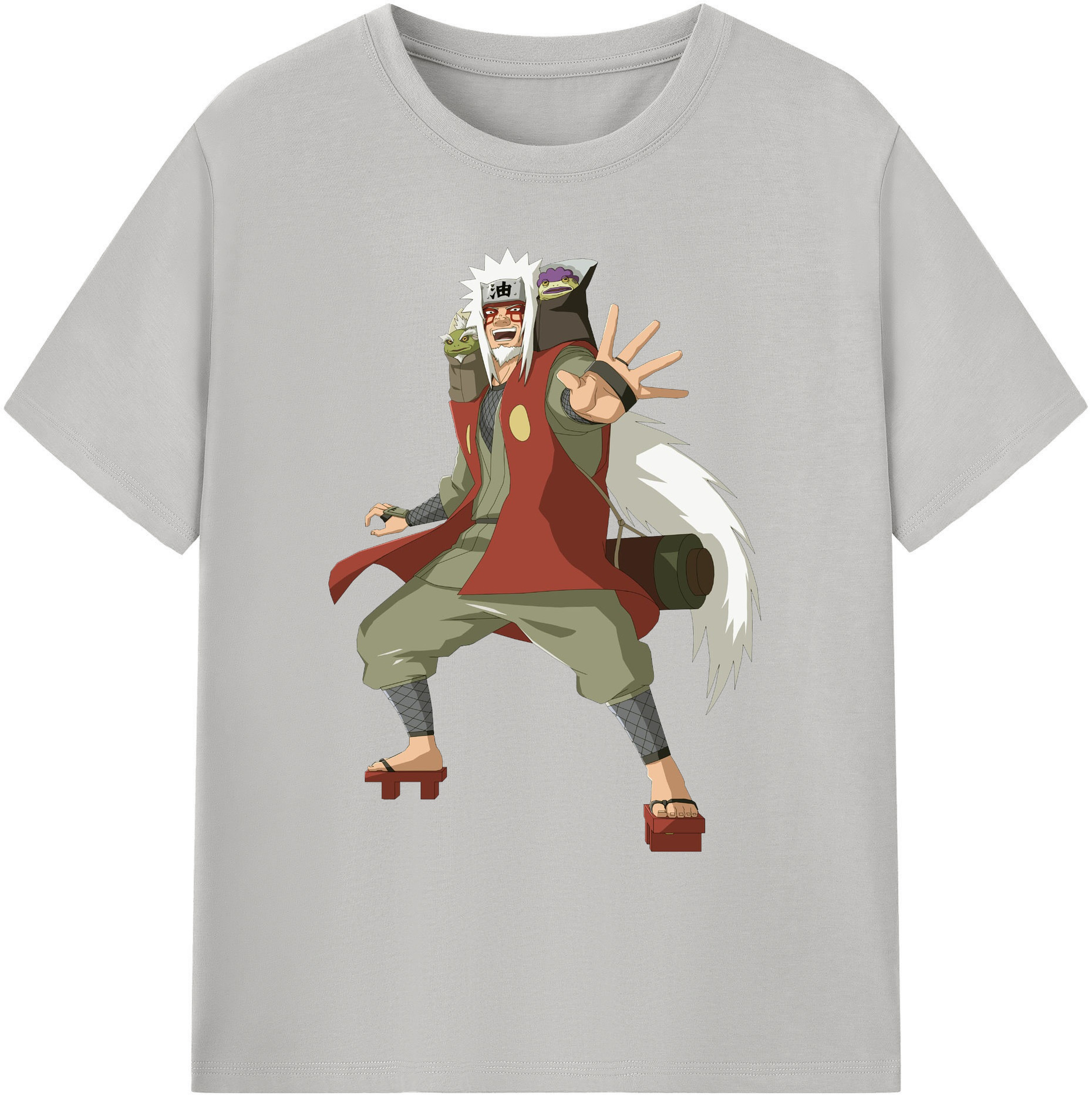 （画像用） NARUTO -ナルト- 自来也（じらいや） Jiraiya 綿100％ メンズ半袖Tシャツ｜肌触りやわらか＆通気性