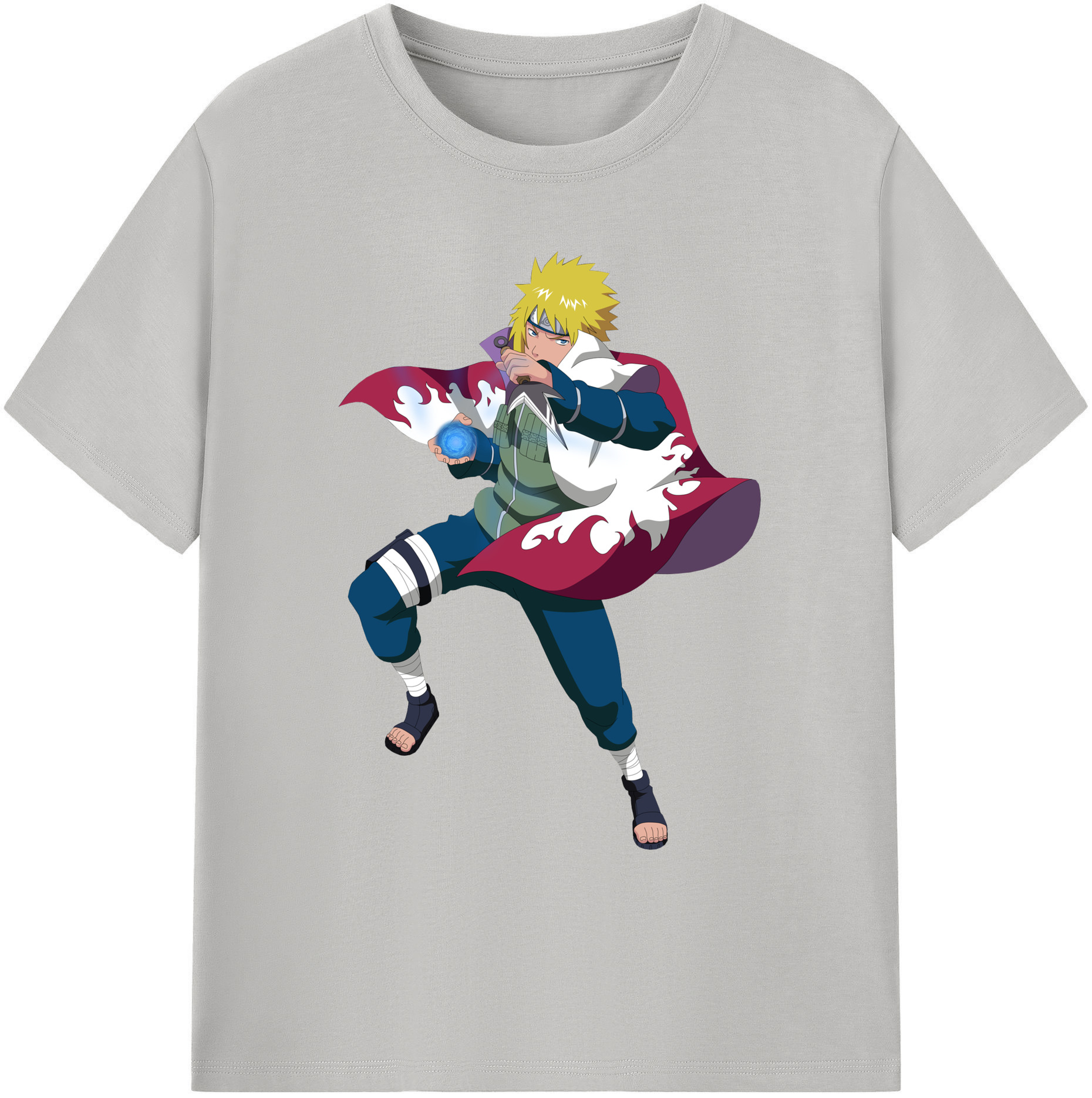 （画像用） NARUTO -ナルト- 波風 ミナト Namikaze Minato 綿100％ メンズ半袖Tシャツ｜肌触りやわらか＆通気性