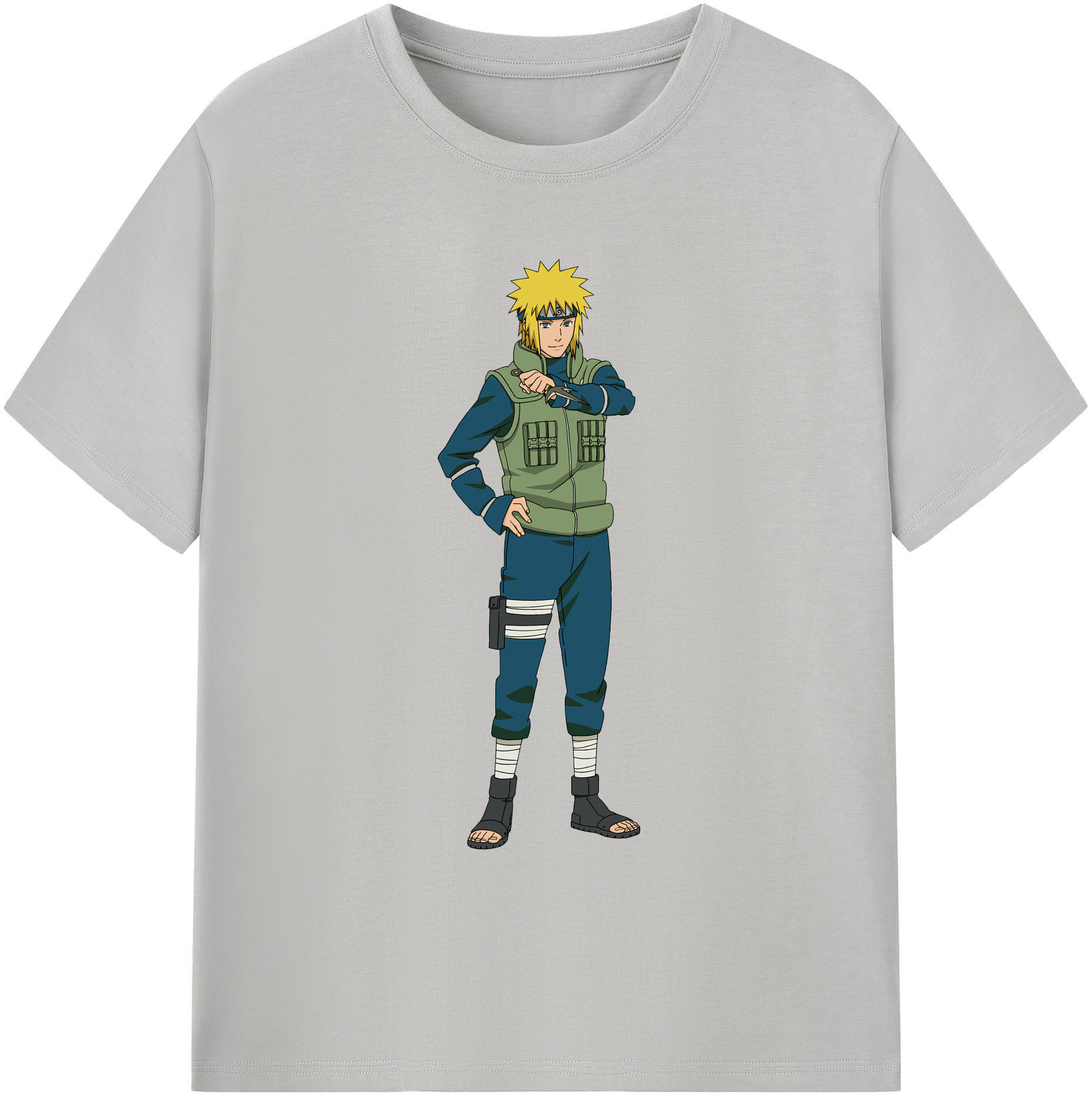 （画像用） NARUTO -ナルト- 波風 ミナト Namikaze Minato 綿100％ メンズ半袖Tシャツ｜肌触りやわらか＆通気性