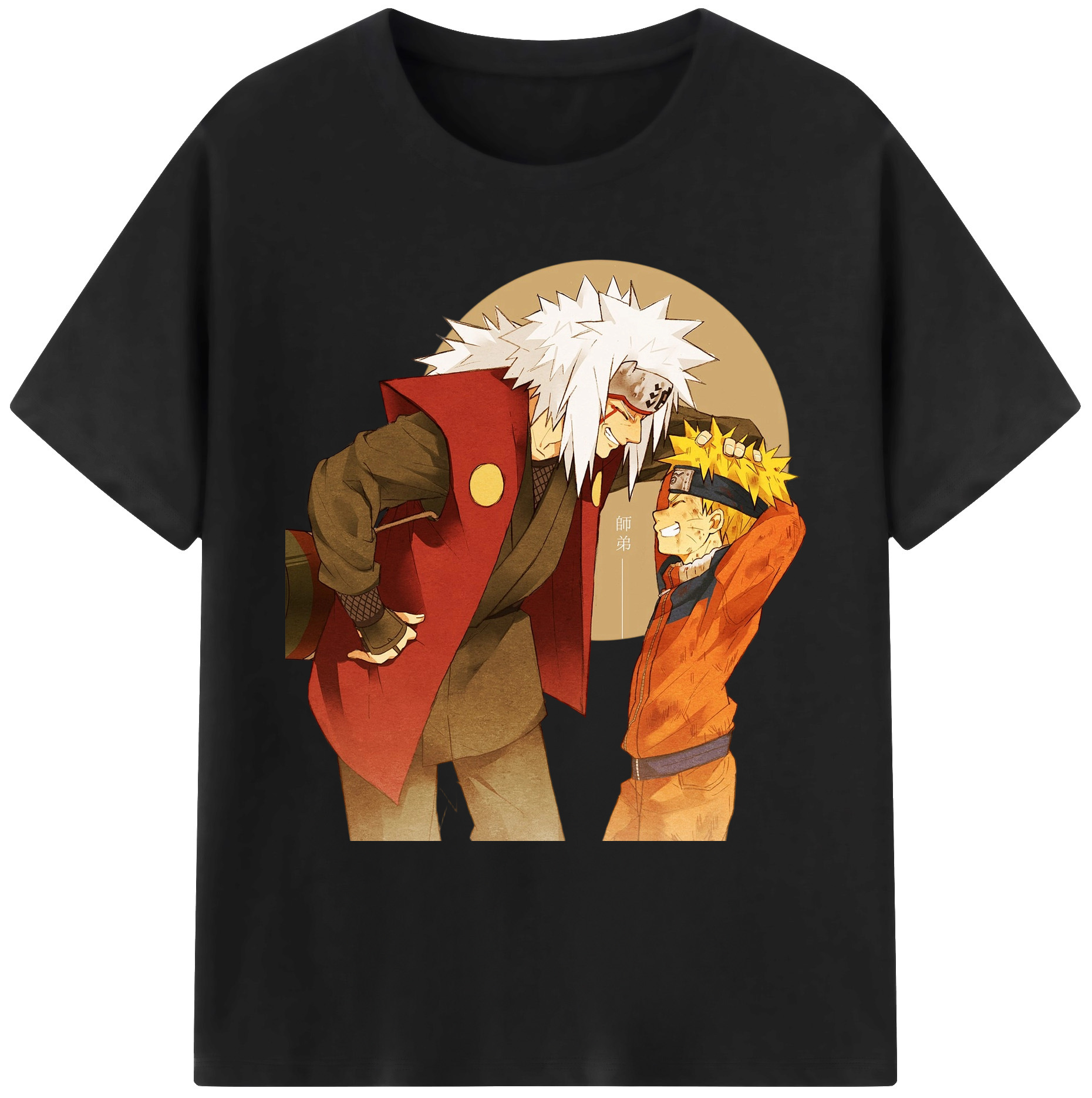 （画像用） NARUTO -ナルト- 自来也（じらいや） Jiraiya 綿100％ メンズ半袖Tシャツ｜肌触りやわらか＆通気性