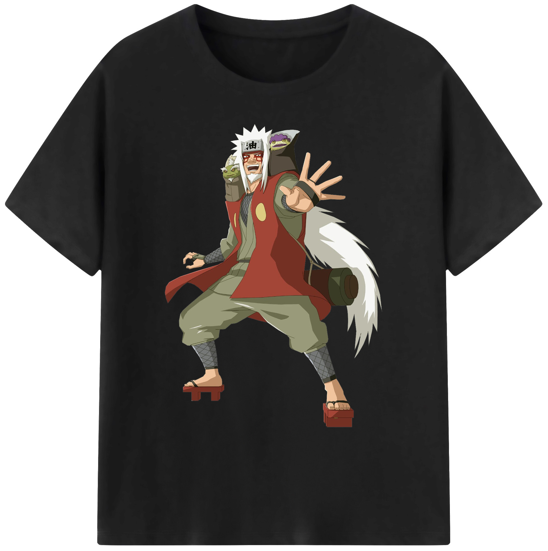 （画像用） NARUTO -ナルト- 自来也（じらいや） Jiraiya 綿100％ メンズ半袖Tシャツ｜肌触りやわらか＆通気性