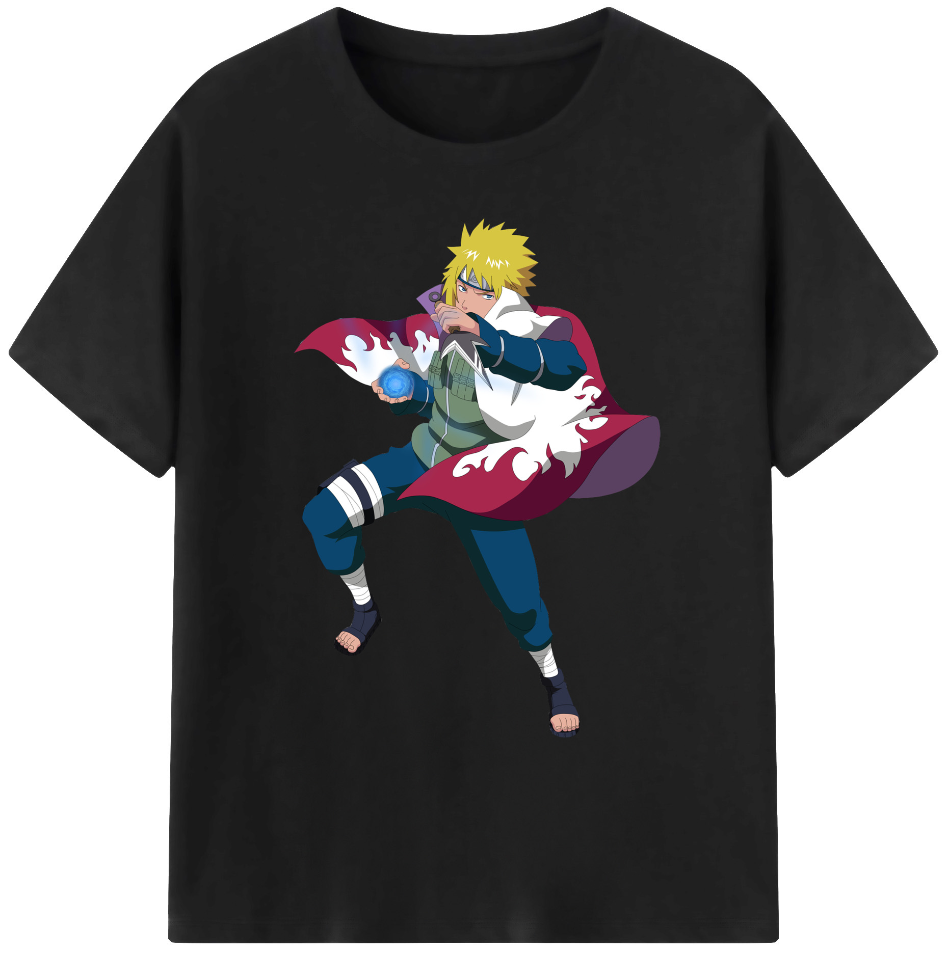 （画像用） NARUTO -ナルト- 波風 ミナト Namikaze Minato 綿100％ メンズ半袖Tシャツ｜肌触りやわらか＆通気性