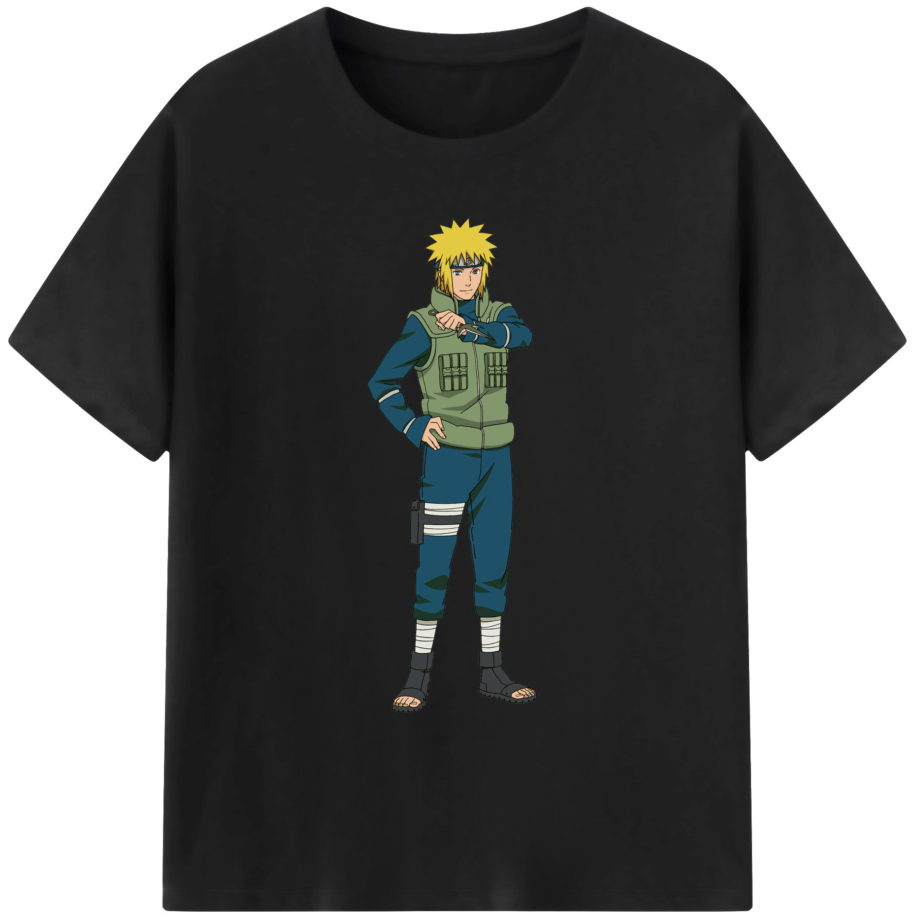 （画像用） NARUTO -ナルト- 波風 ミナト Namikaze Minato 綿100％ メンズ半袖Tシャツ｜肌触りやわらか＆通気性