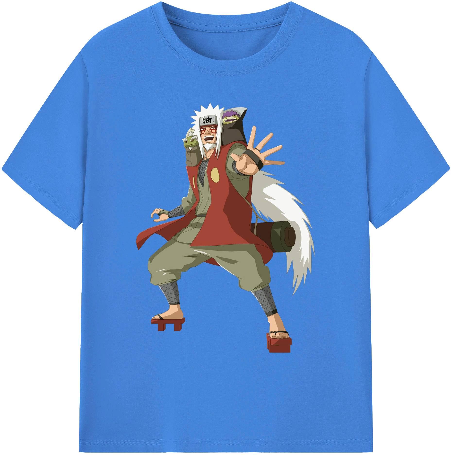 （画像用） NARUTO -ナルト- 自来也（じらいや） Jiraiya 綿100％ メンズ半袖Tシャツ｜肌触りやわらか＆通気性