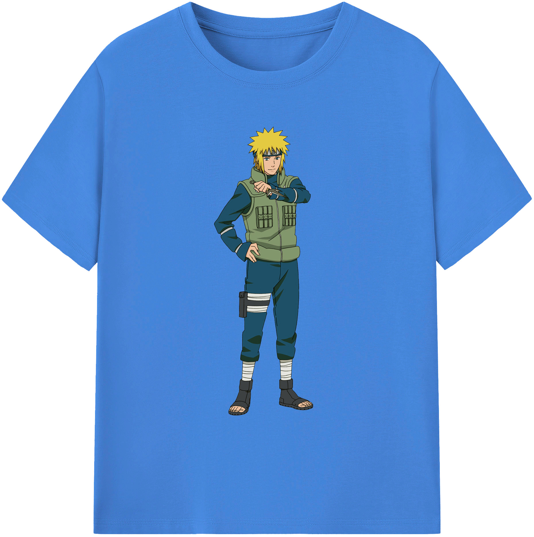 （画像用） NARUTO -ナルト- 波風 ミナト Namikaze Minato 綿100％ メンズ半袖Tシャツ｜肌触りやわらか＆通気性