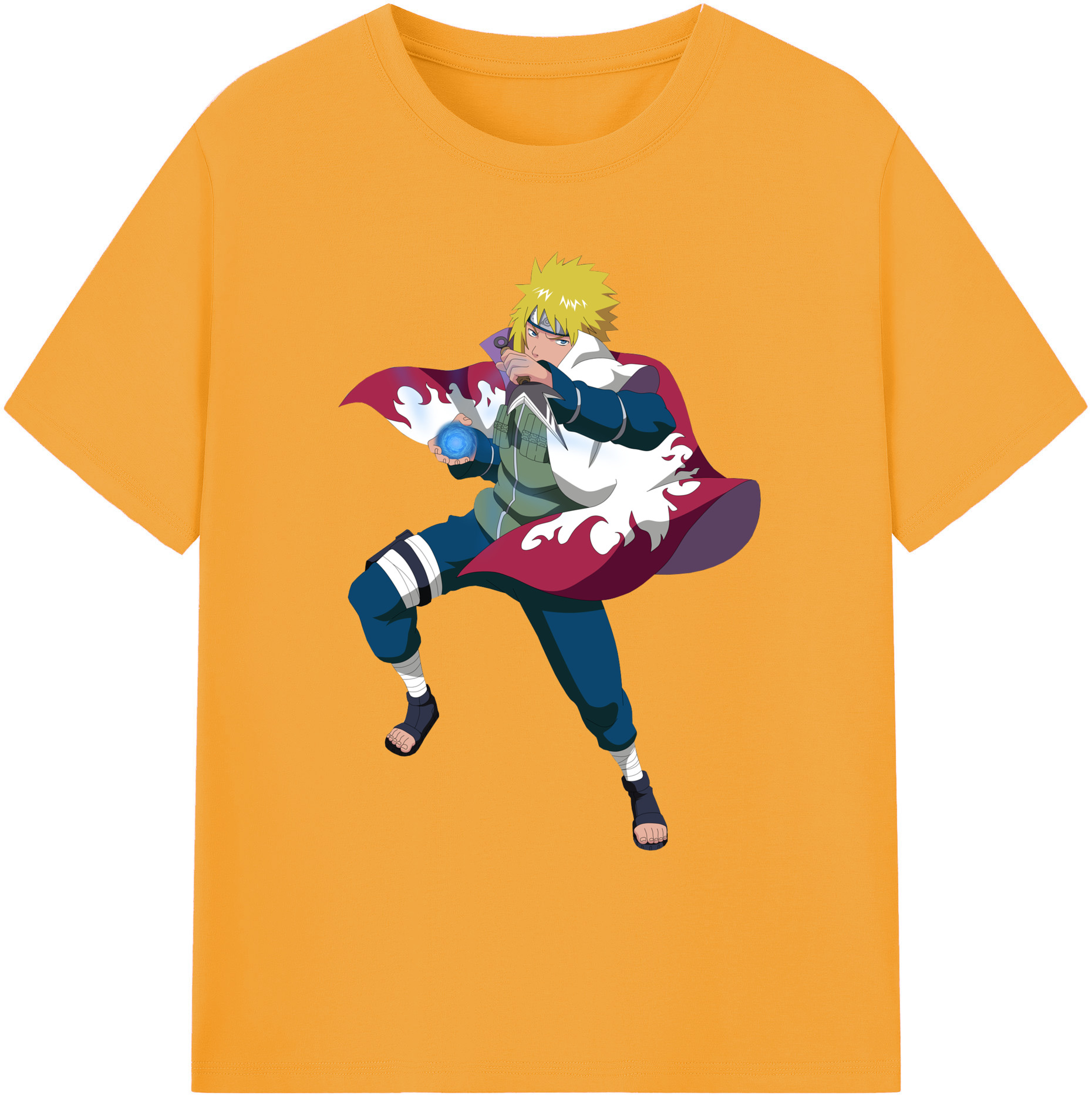 （画像用） NARUTO -ナルト- 波風 ミナト Namikaze Minato 綿100％ メンズ半袖Tシャツ｜肌触りやわらか＆通気性