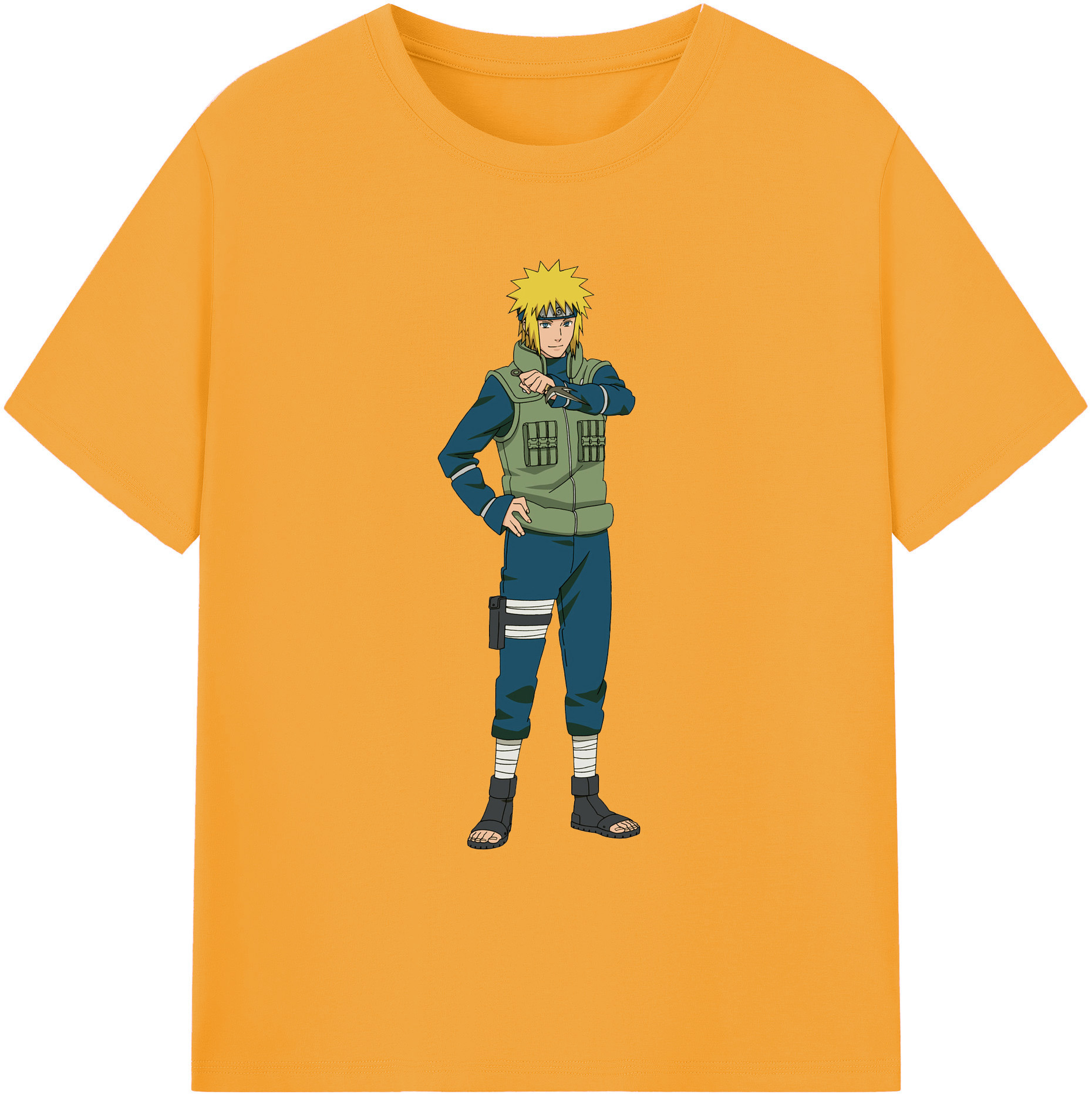 （画像用） NARUTO -ナルト- 波風 ミナト Namikaze Minato 綿100％ メンズ半袖Tシャツ｜肌触りやわらか＆通気性