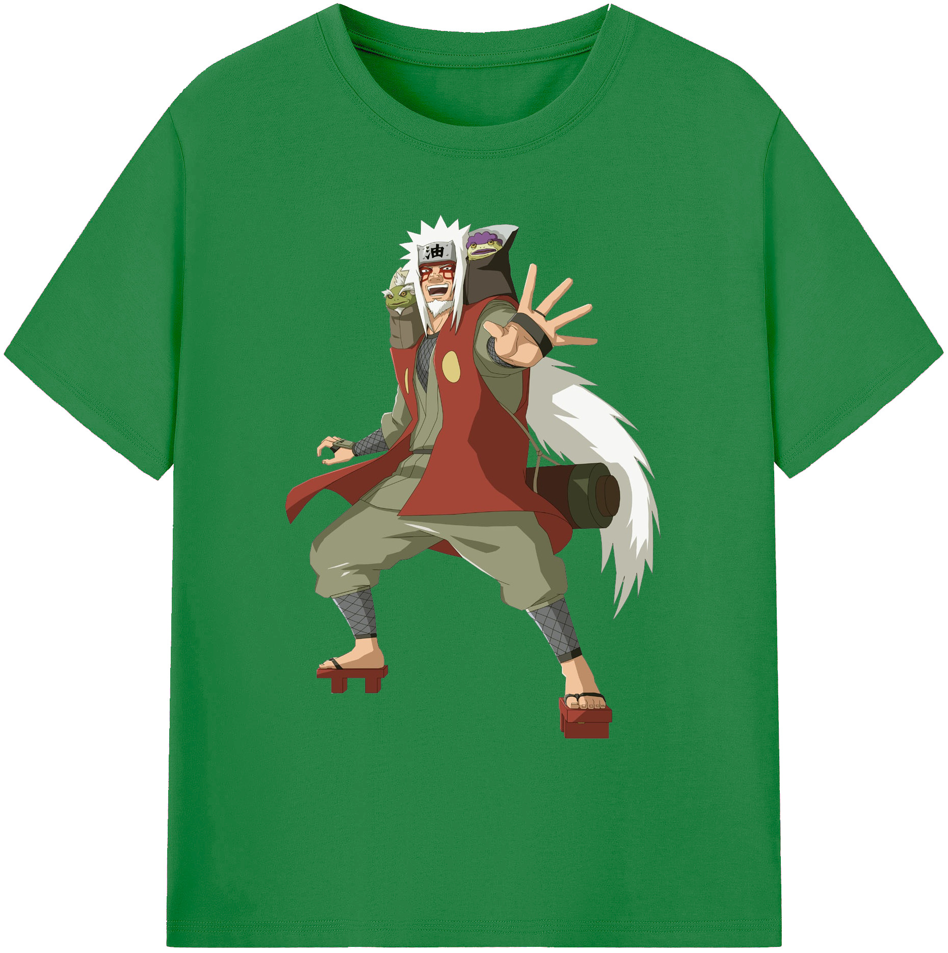 （画像用） NARUTO -ナルト- 自来也（じらいや） Jiraiya 綿100％ メンズ半袖Tシャツ｜肌触りやわらか＆通気性