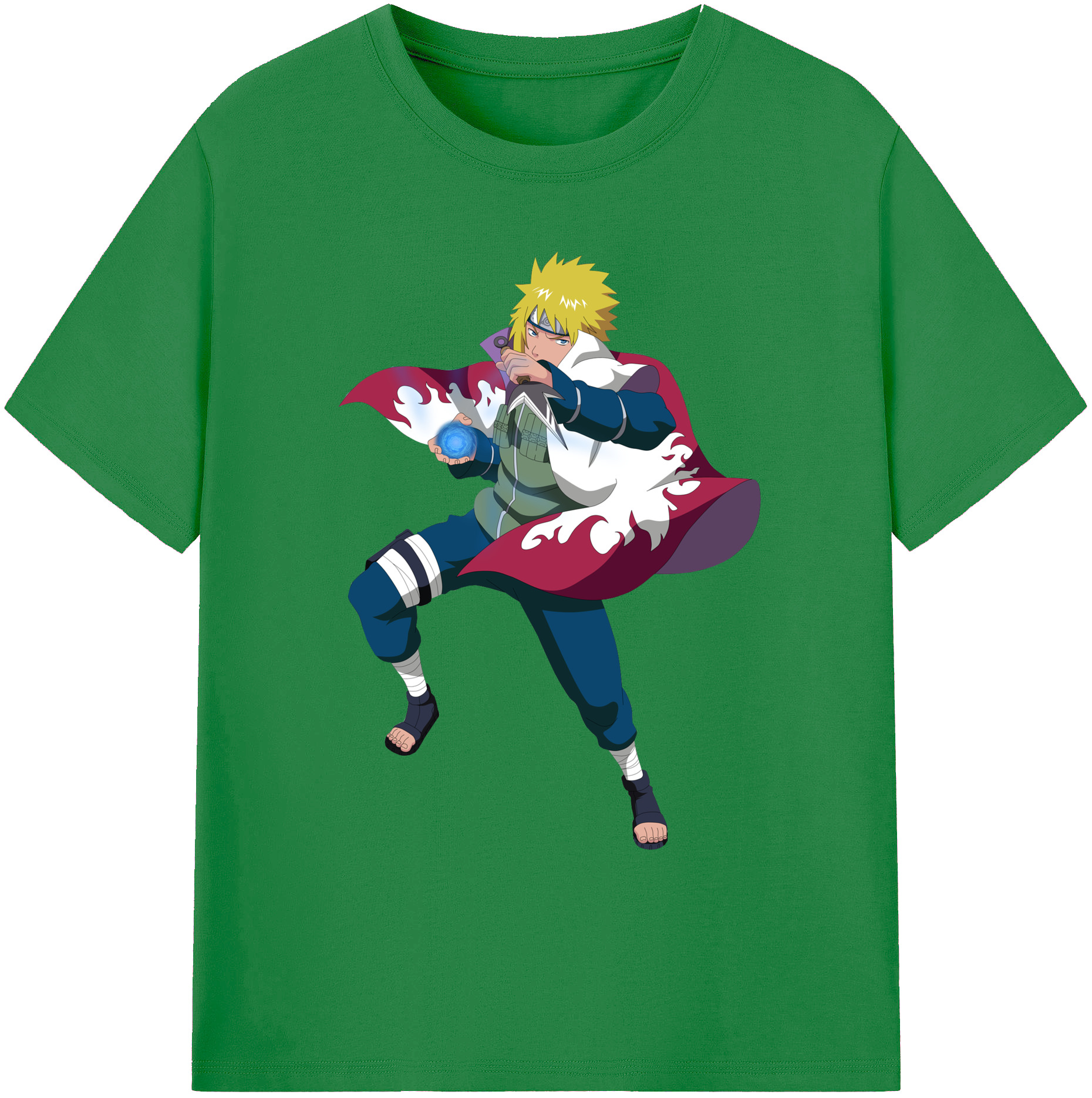（画像用） NARUTO -ナルト- 波風 ミナト Namikaze Minato 綿100％ メンズ半袖Tシャツ｜肌触りやわらか＆通気性