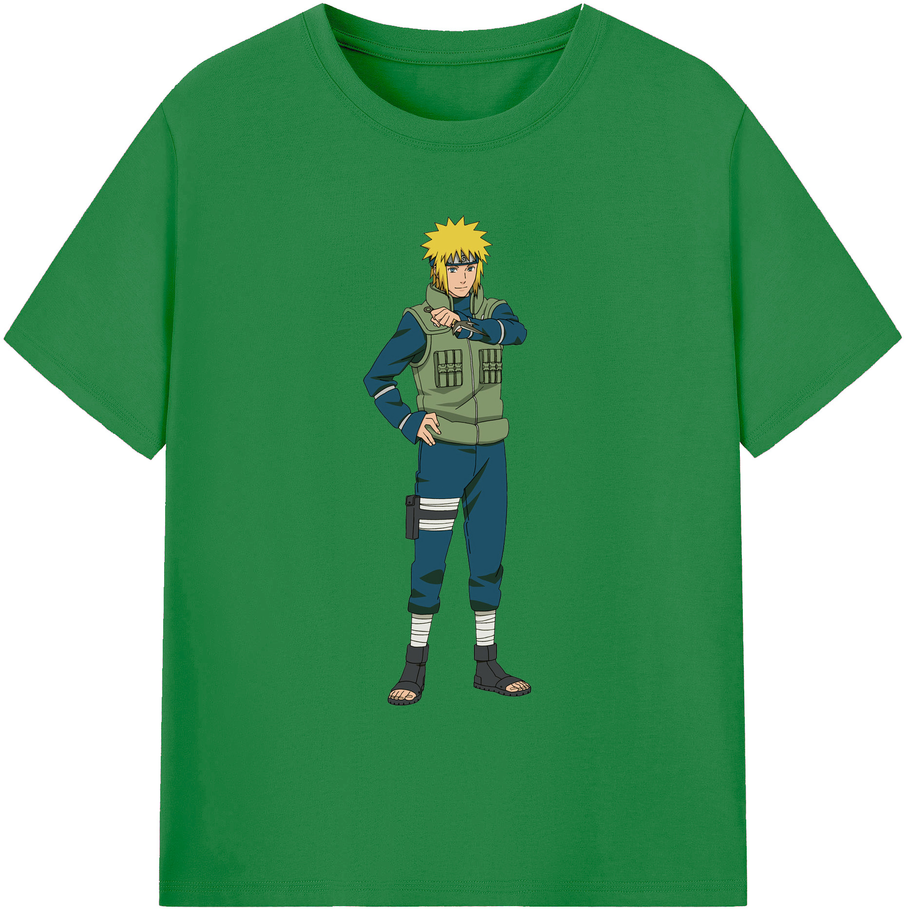 （画像用） NARUTO -ナルト- 波風 ミナト Namikaze Minato 綿100％ メンズ半袖Tシャツ｜肌触りやわらか＆通気性