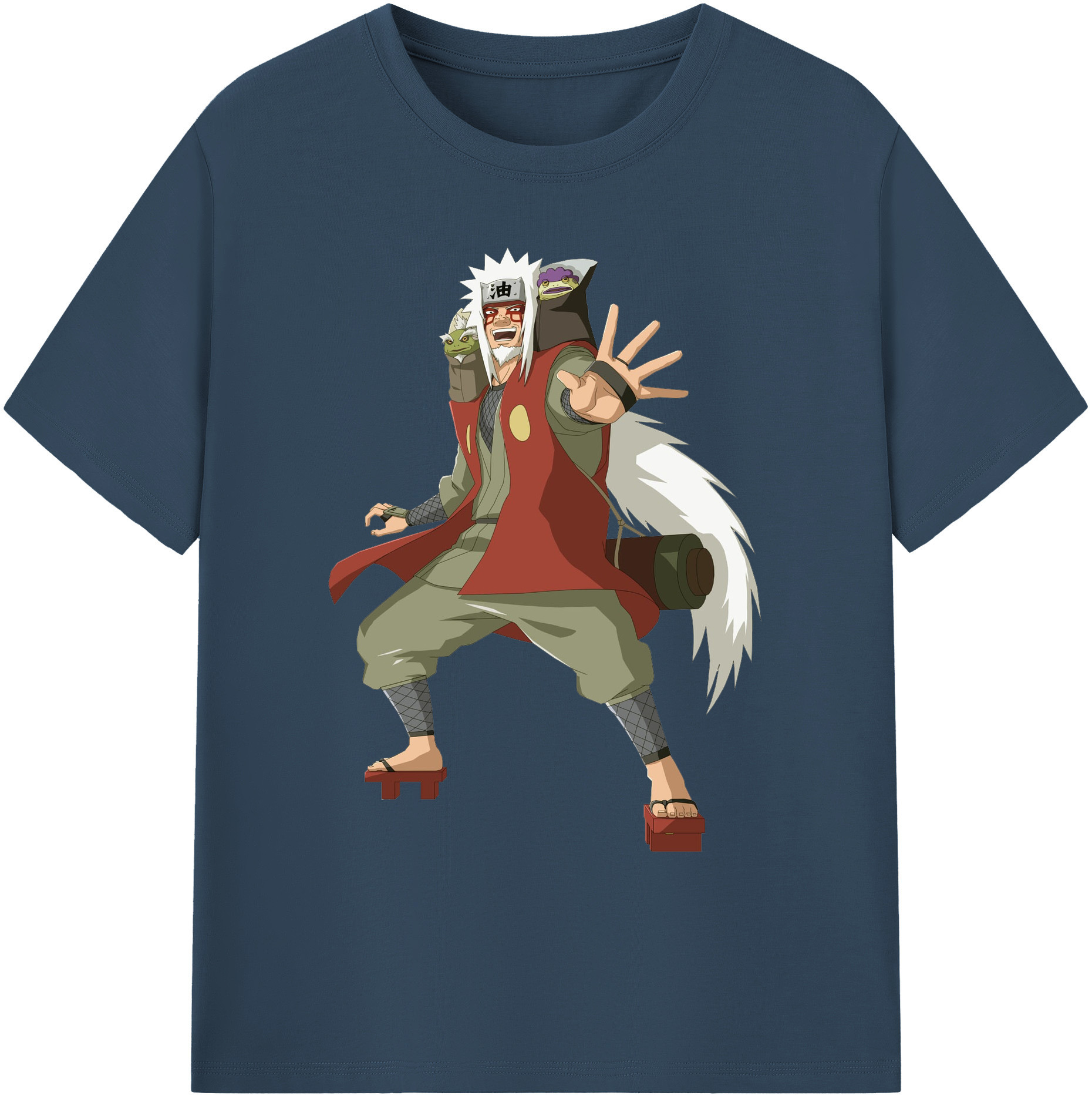 （画像用） NARUTO -ナルト- 自来也（じらいや） Jiraiya 綿100％ メンズ半袖Tシャツ｜肌触りやわらか＆通気性